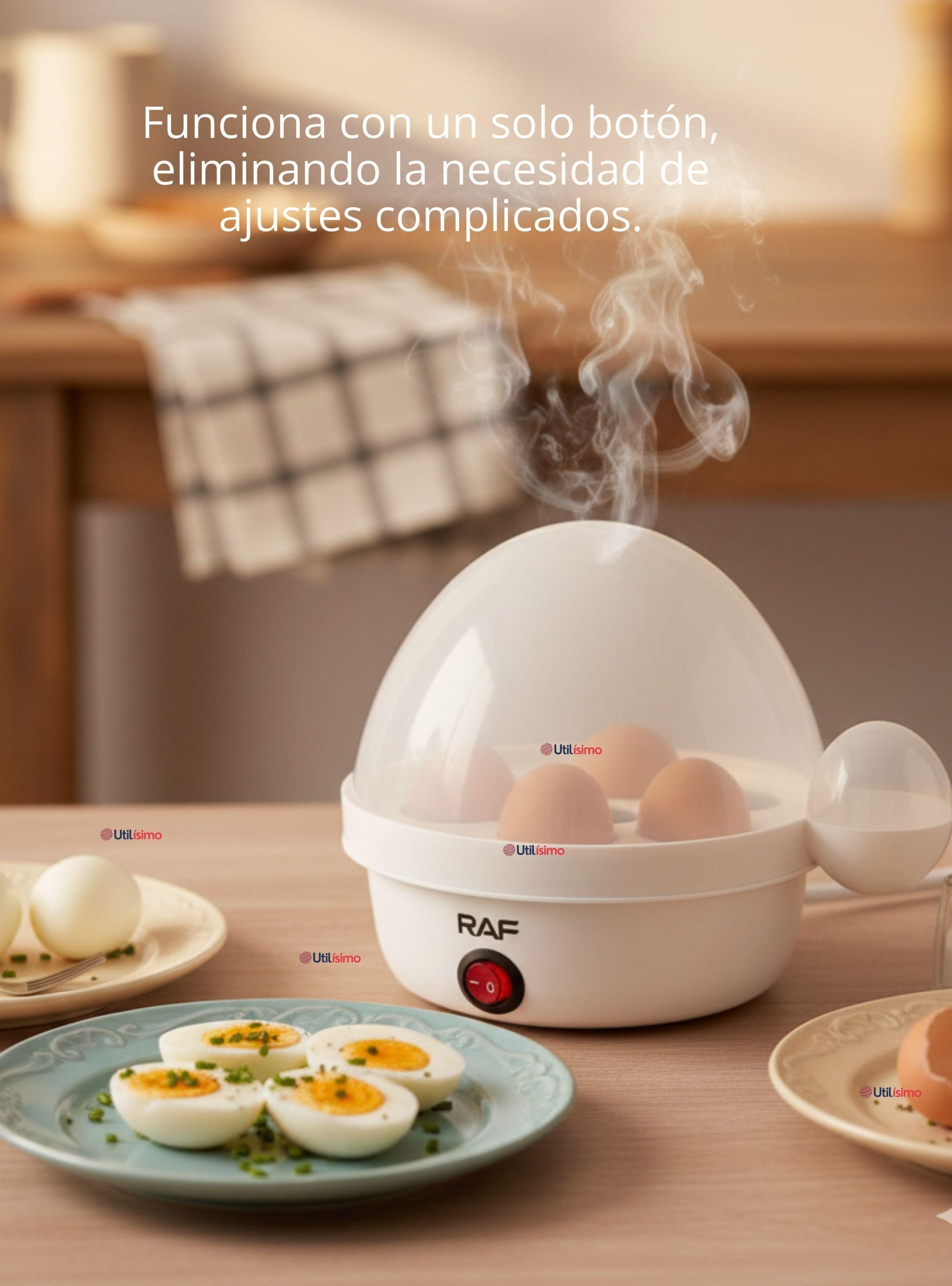 Máquina Hervidor Cocedor de Huevos Vapor Eléctrico 350w Raf Color Blanco-5