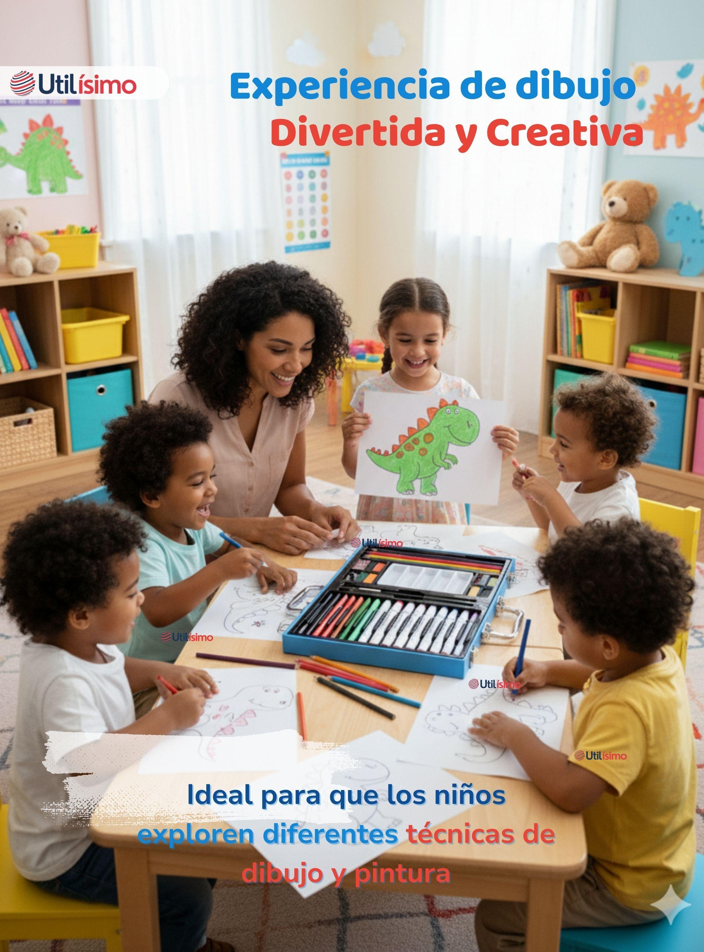 Maletín Set De Arte 53 Piezas Estuche Para Dibujar Y Pintar para Niños-5