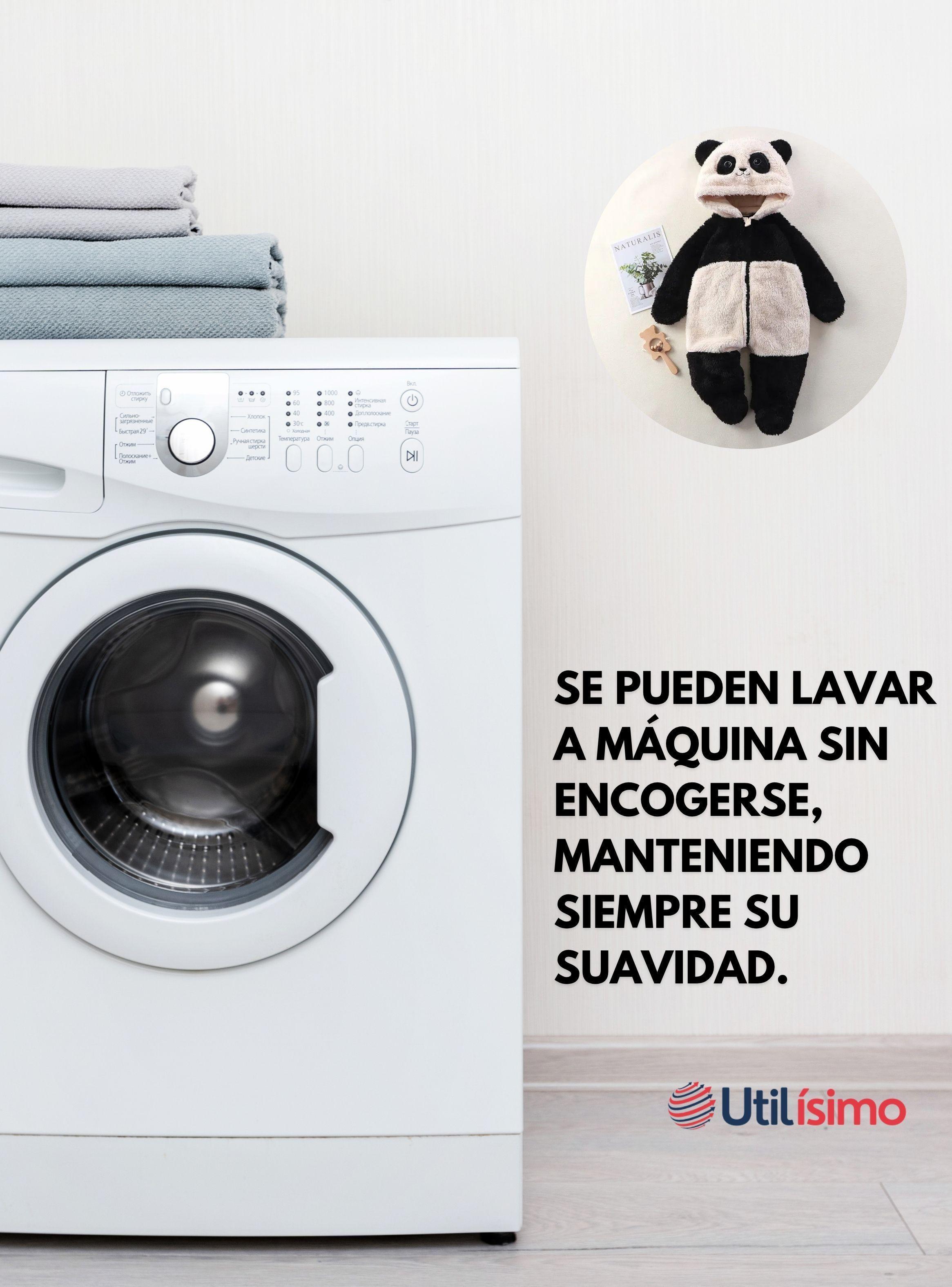 Enterito Panda con Capucha bebe Polar Blanco y Negro-5