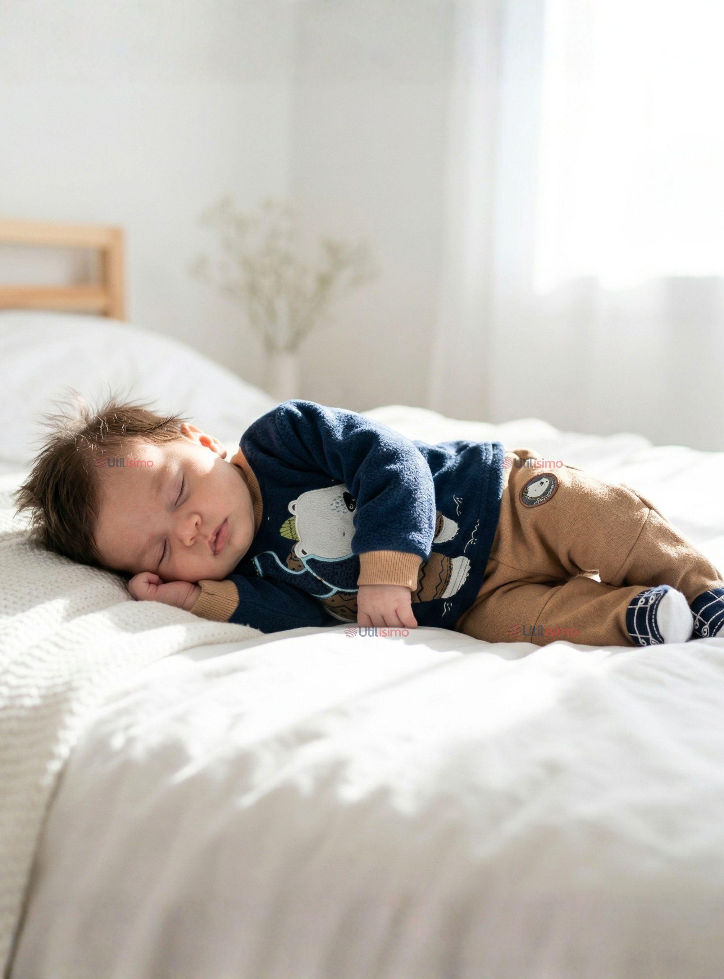 Conjunto 2 Piezas Buzo Pantalón Y Polerón De Algodón Azul Oso Polar Bebé Niño-0