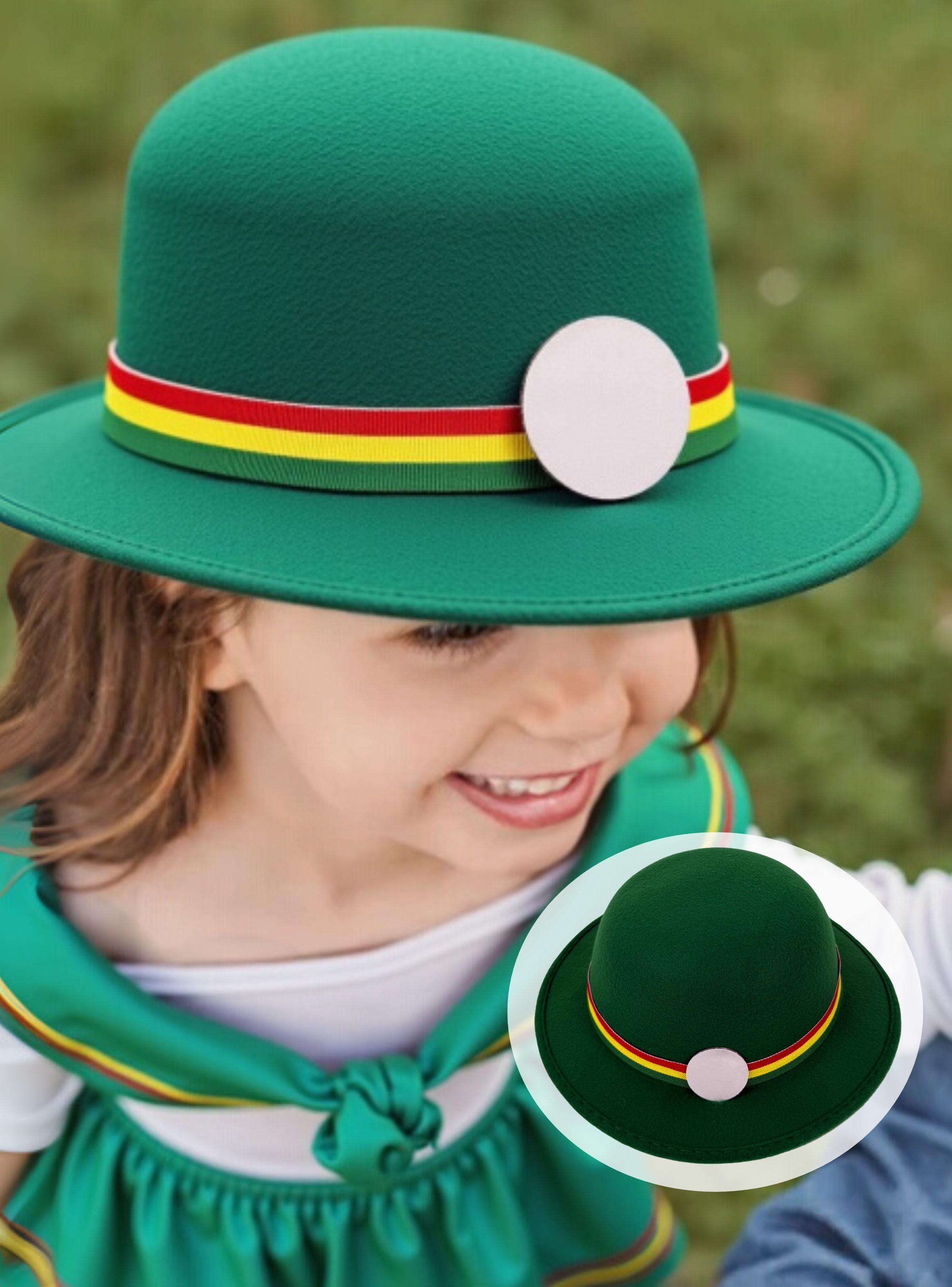 Sombrero Nortino Fiestas Patrias Gorro Niña Baile Danzas Color Verde-0