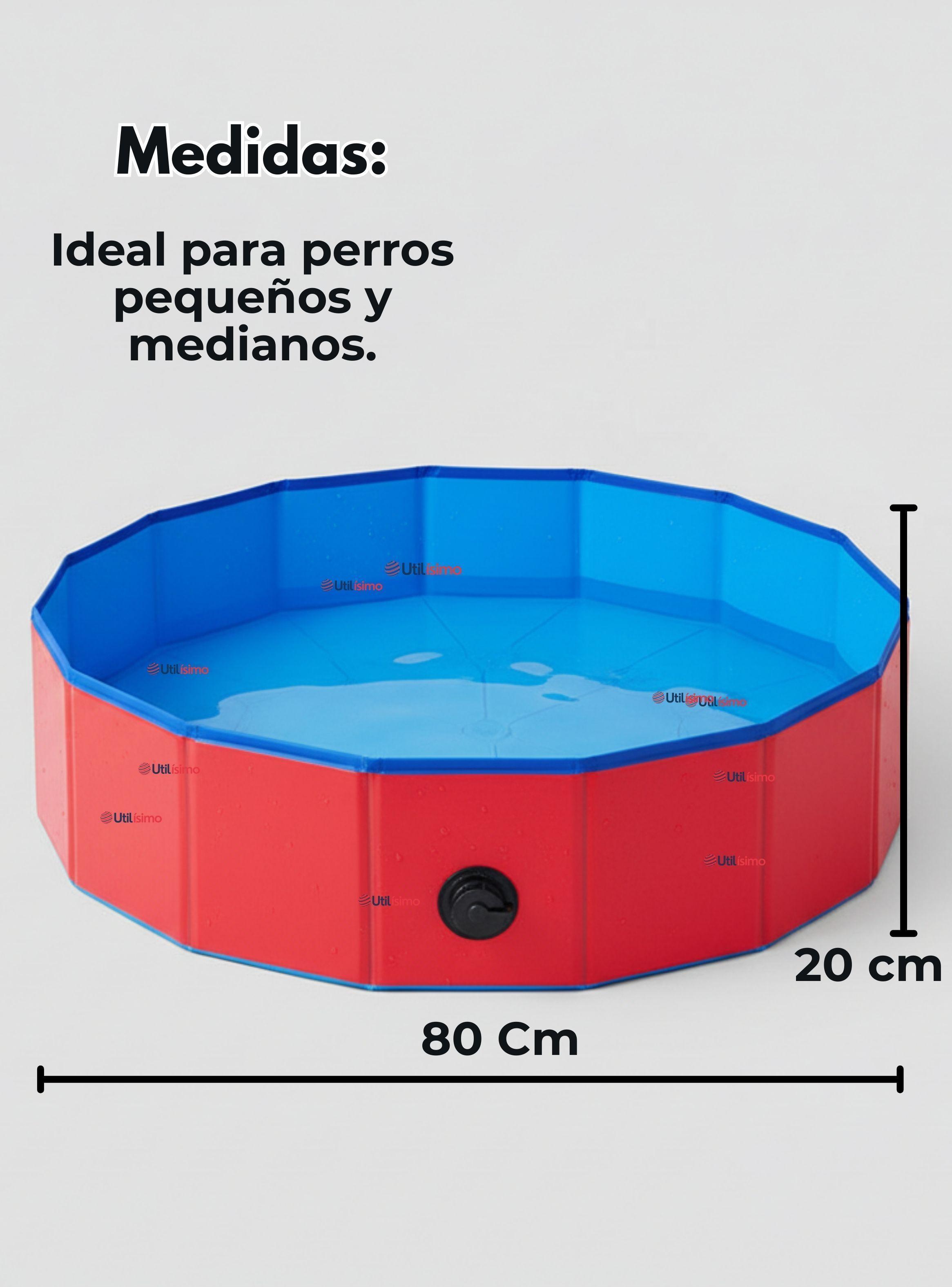 Piscina Bañera Portátil Plegable Para Perros 80x20cm Mascotas -2