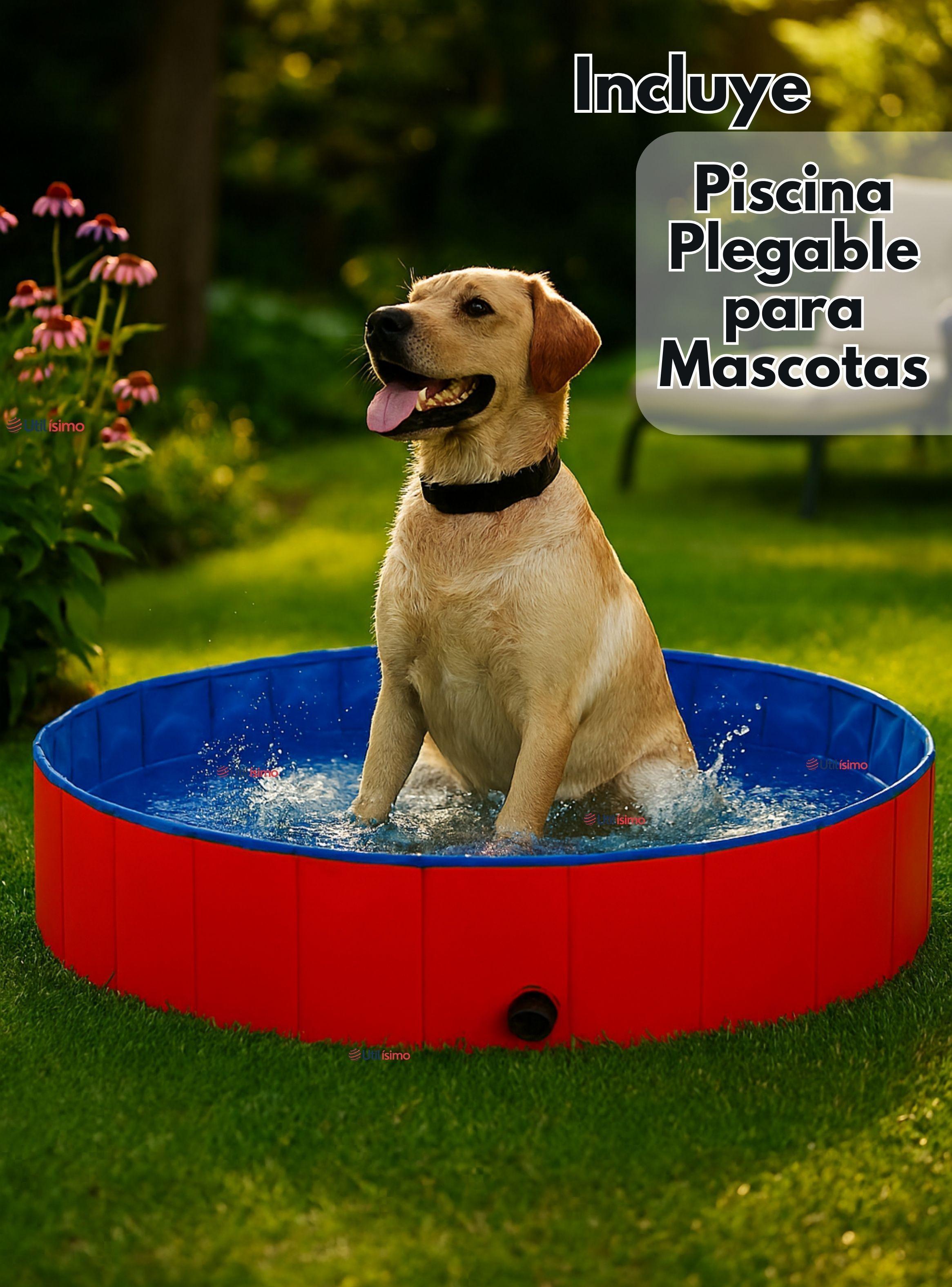 Piscina Bañera Portátil Plegable Para Perros 80x20cm Mascotas -3