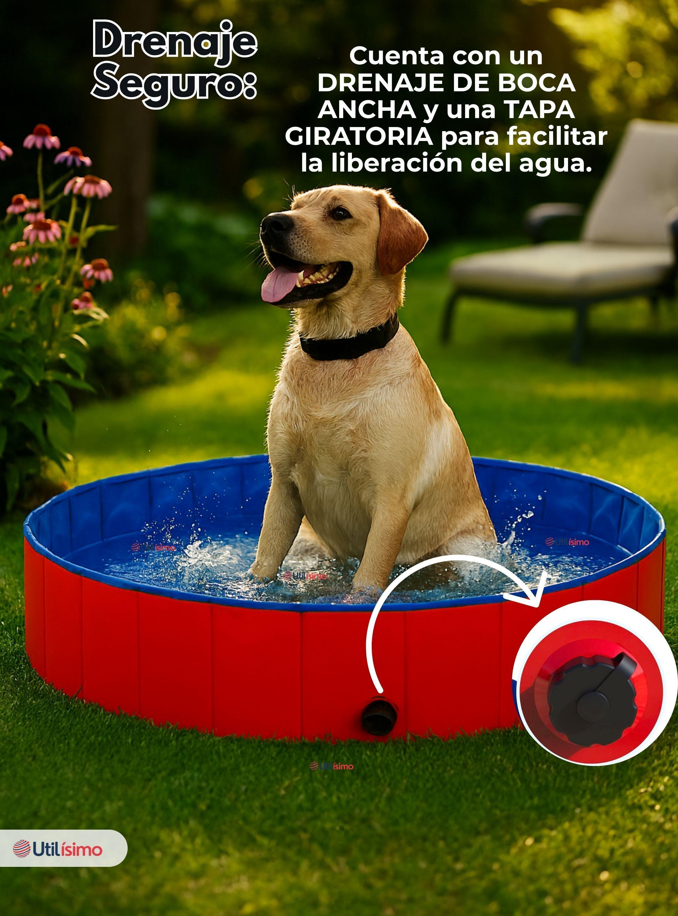 Piscina Bañera Portátil Plegable Para Perros 80x20cm Mascotas -6