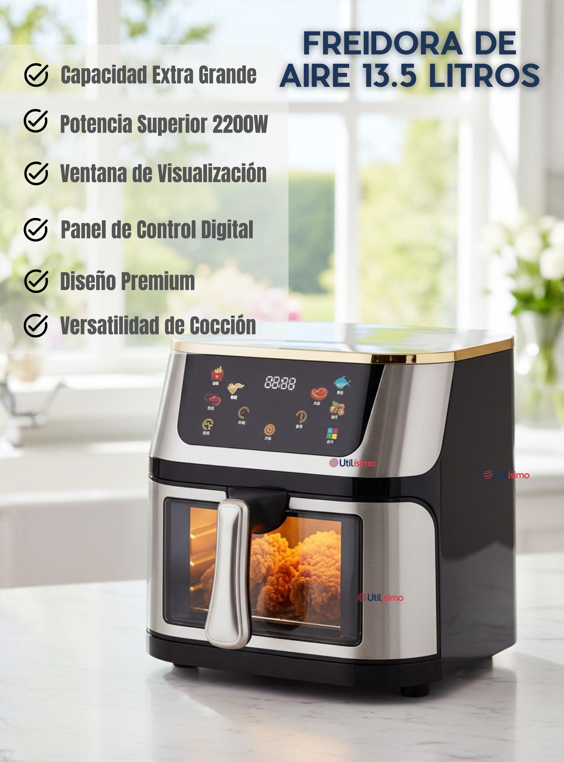 Freidora De Aire 13.5 Litros Grande Extra Larga 2200W de Potencia Cocina Hogar-2