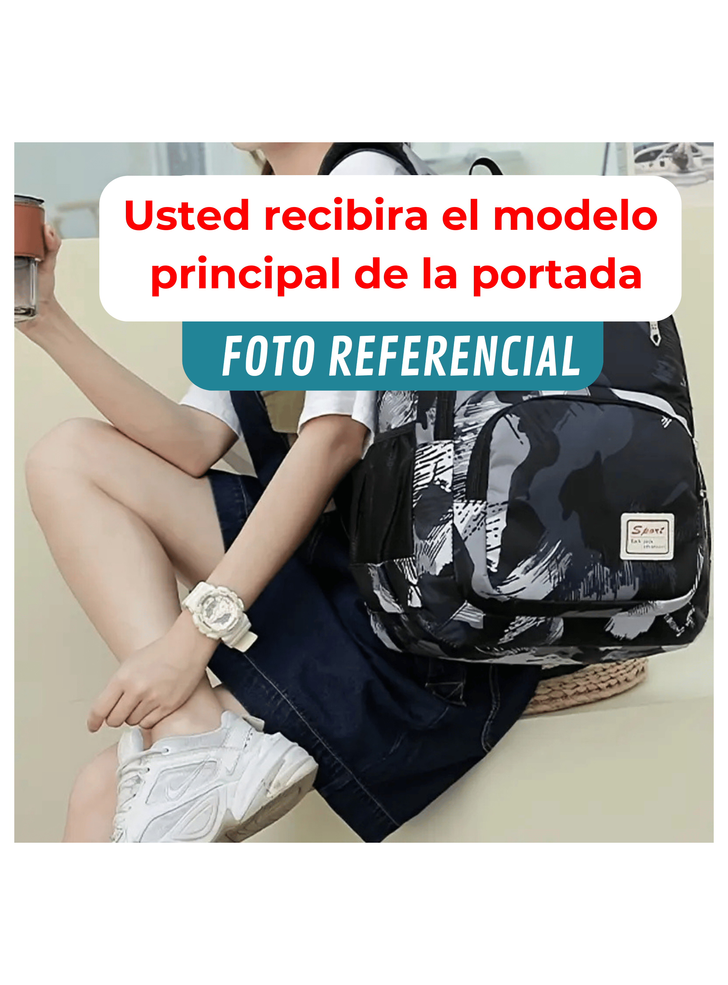 Mochila Escolar Juvenil y Universitario 45cm Diseño Estampado Camuflaje Unisex Green-3