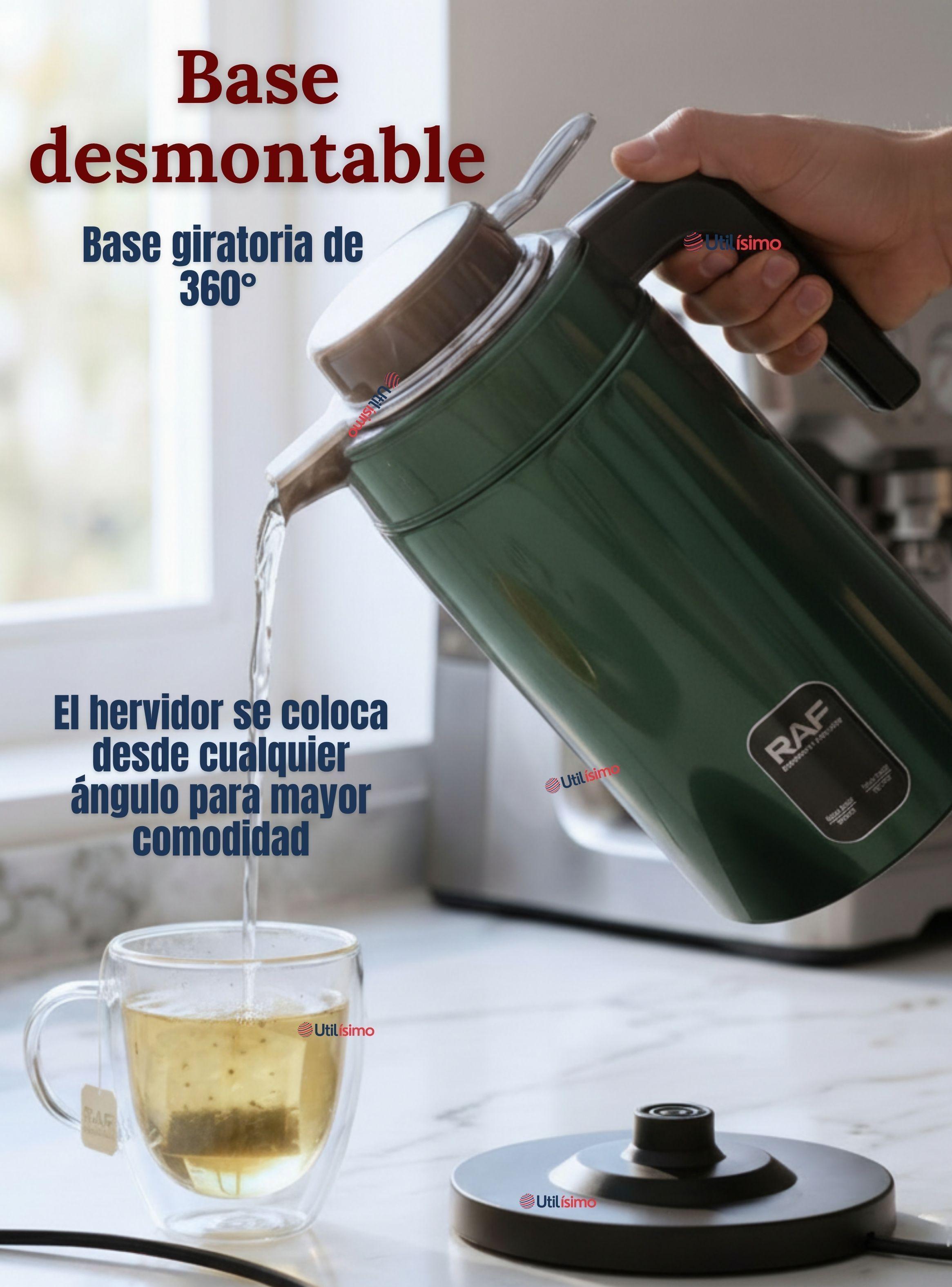 Hervidor Termo Eléctrico RAF 1360W Capacidad 2 Litros Color Verde-4