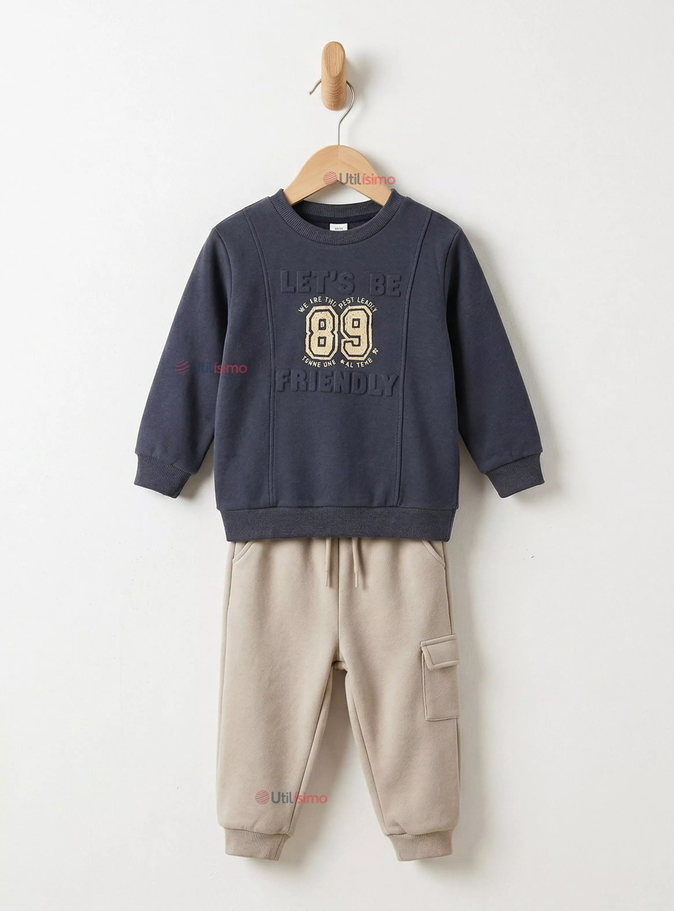 Conjunto 2 Piezas Buzo Pantalón Y Polerón De Algodón de Niño Friendly Class-1
