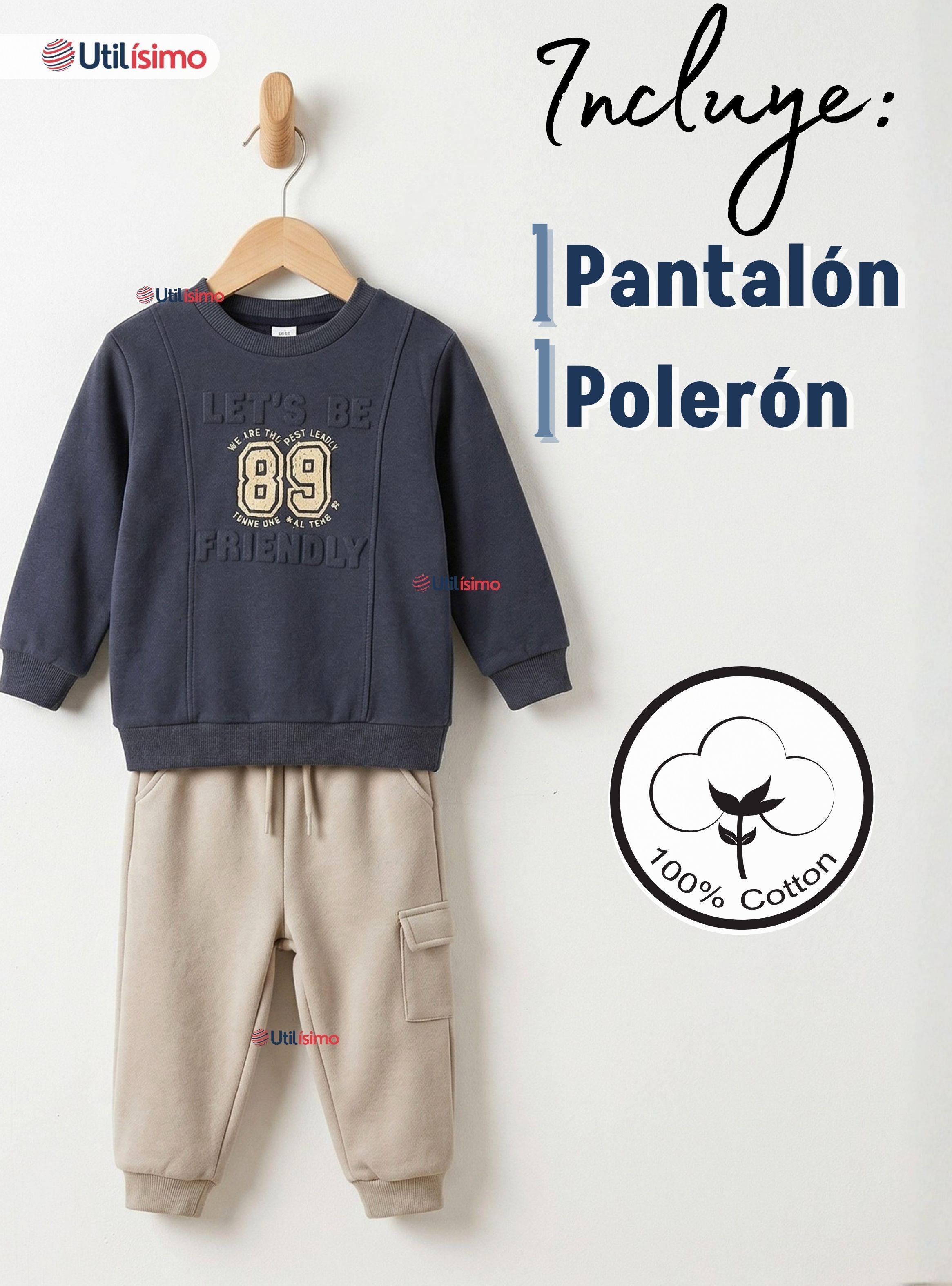 Conjunto 2 Piezas Buzo Pantalón Y Polerón De Algodón de Niño Friendly Class-2