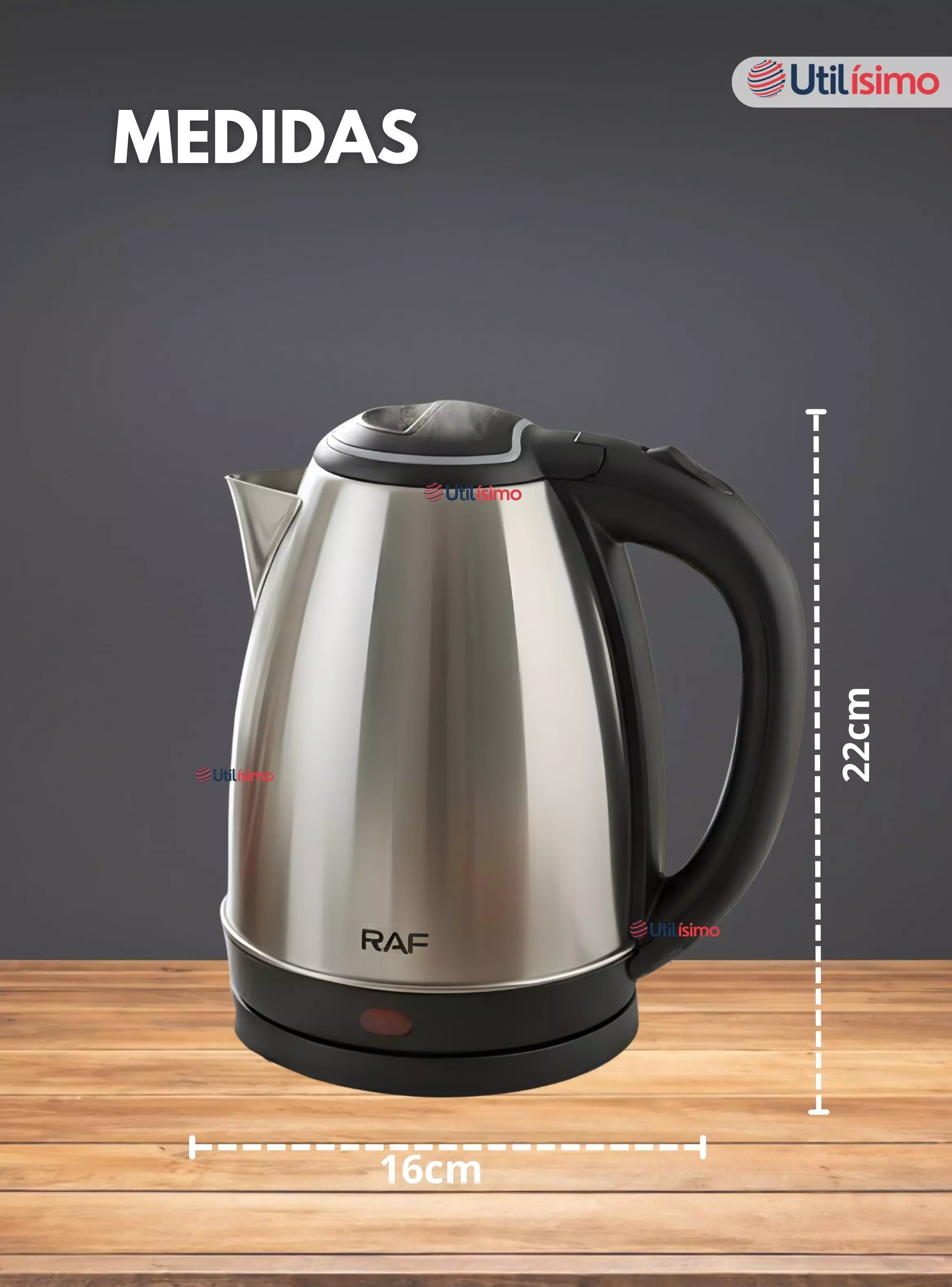 Hervidor Tetera Eléctrico Acero Inoxidable Capacidad 2 Litros Potencia 1500W-2