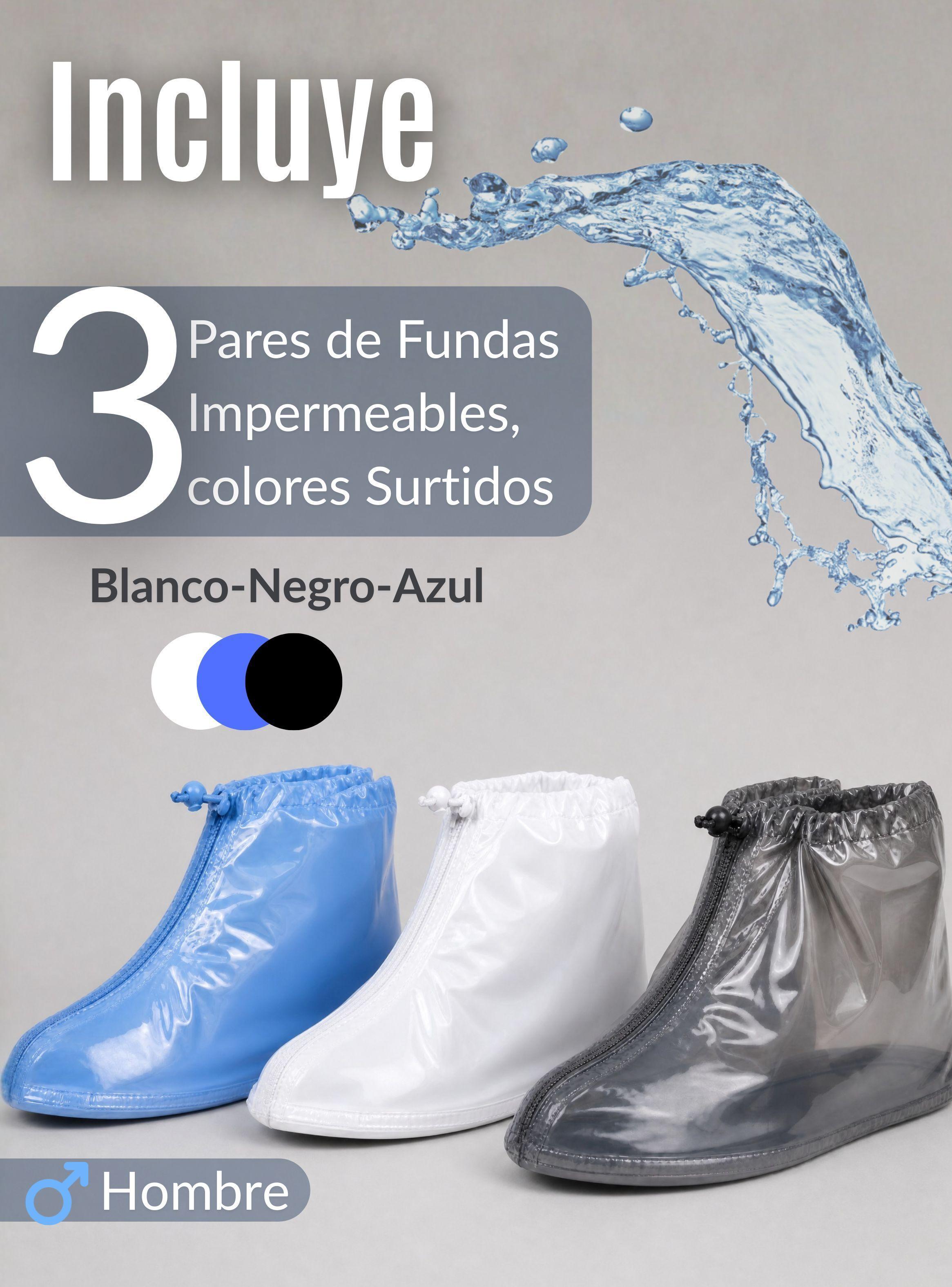 Pack 3 Pares Fundas Cubre Calzado Impermeables Aislante Lluvia Hombre Surtido-2