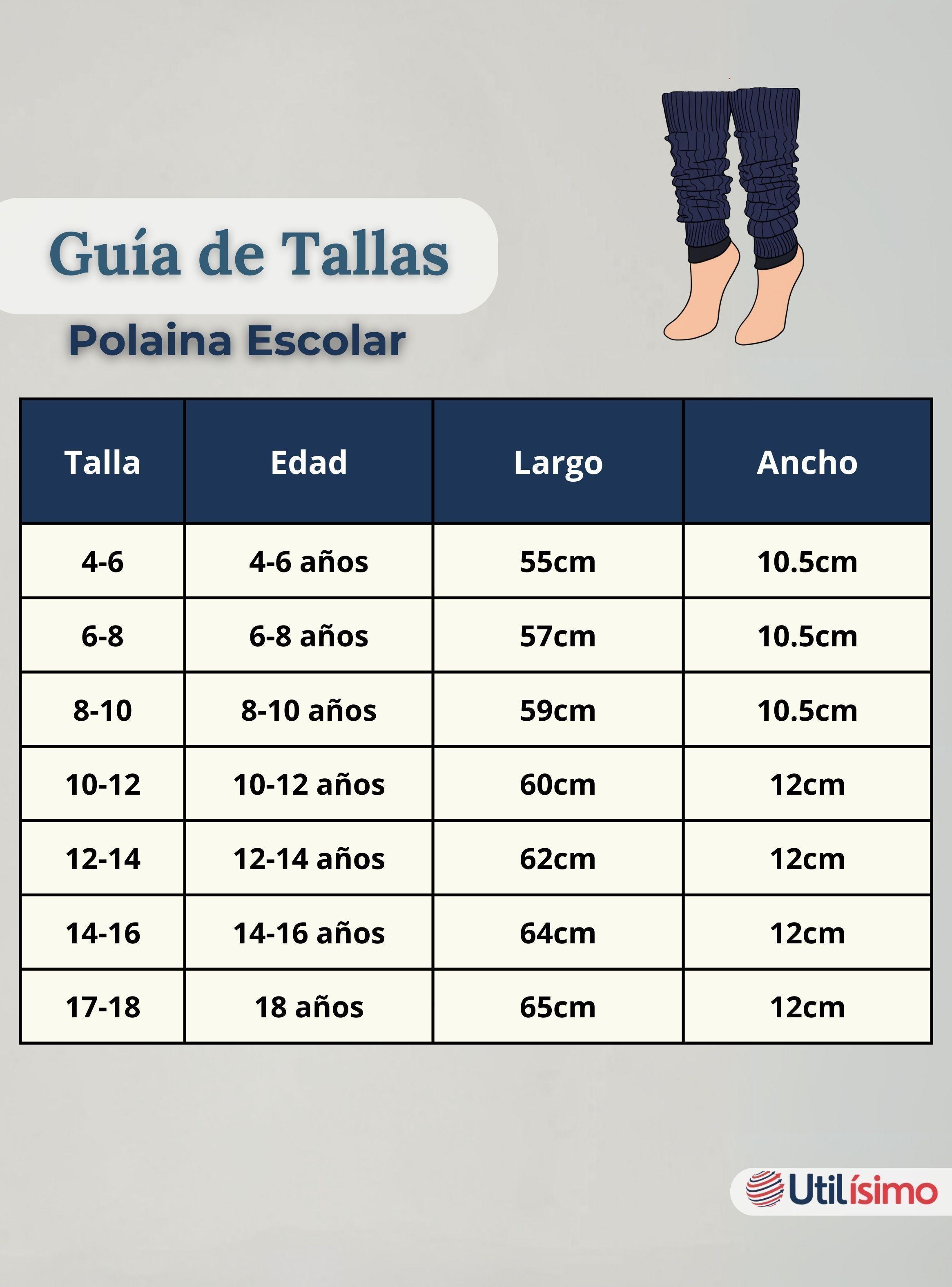 Polainas Escolares 1 Par Invierno Abrigadoras para Niña Azul Acrílico-3