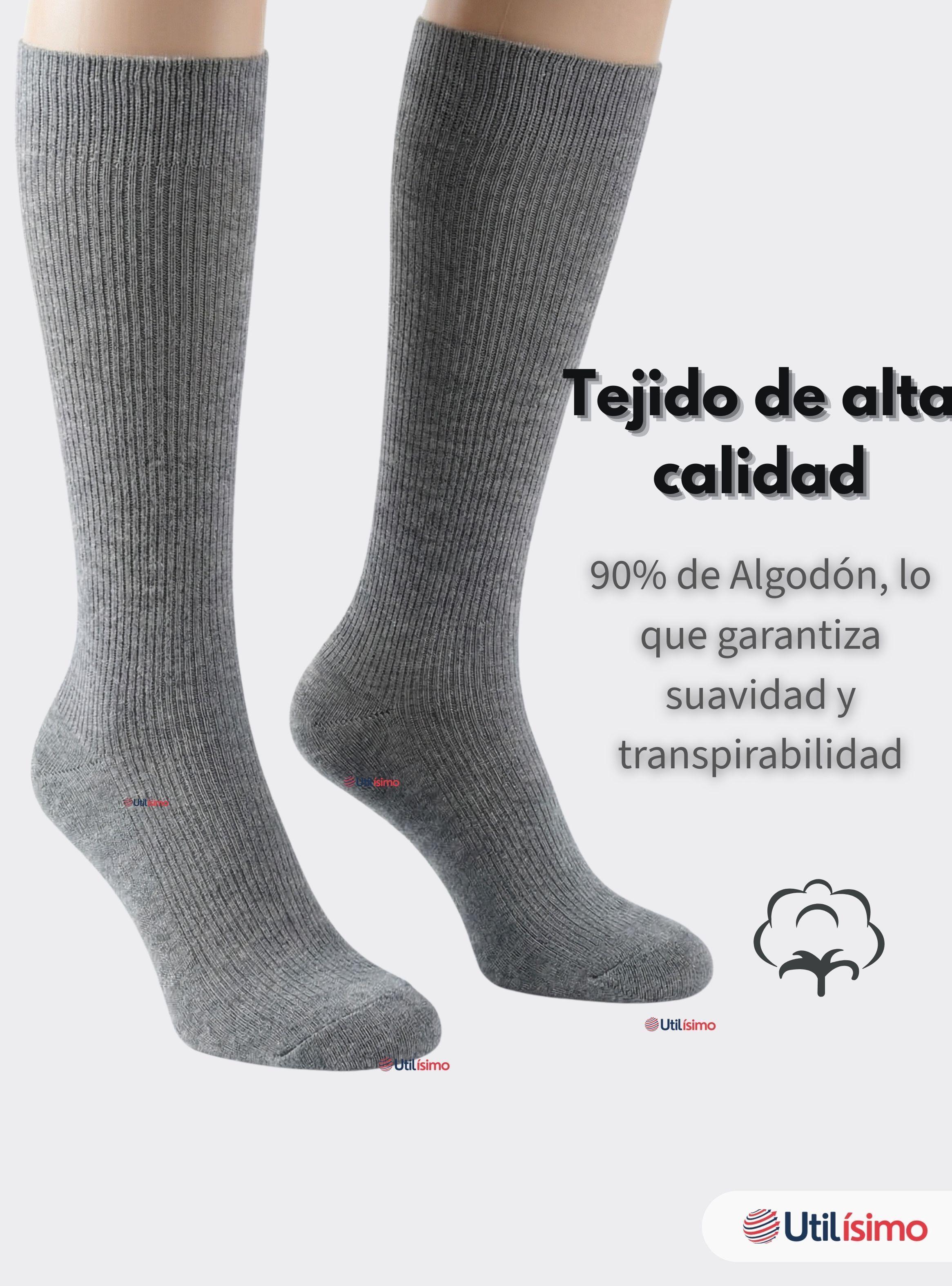 Pack 3 Calcetines Escolares Largo Algodón Gris Niñas-2