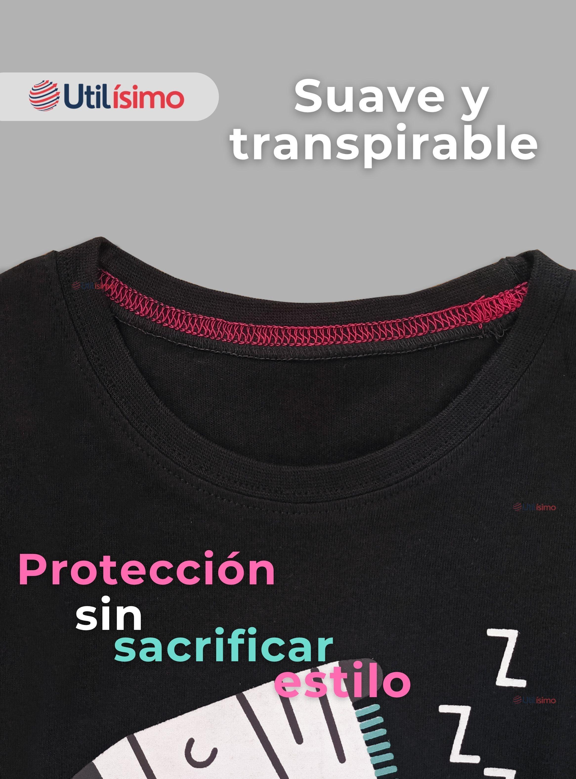 Polera Algodón Manga Larga Niña Camiseta Negro Cebra -4