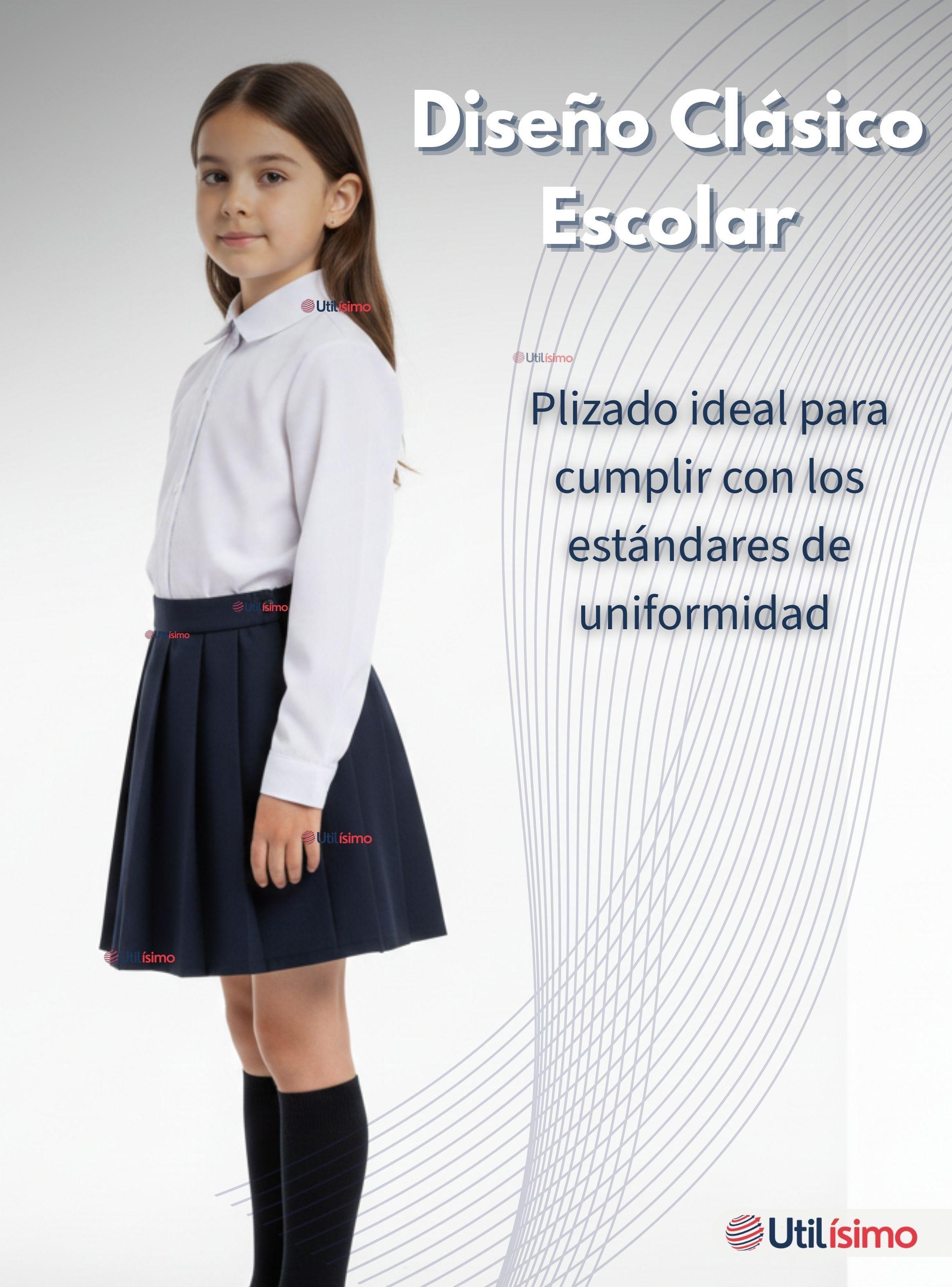 Falda Escolar Plisada Color Azul Niña-4