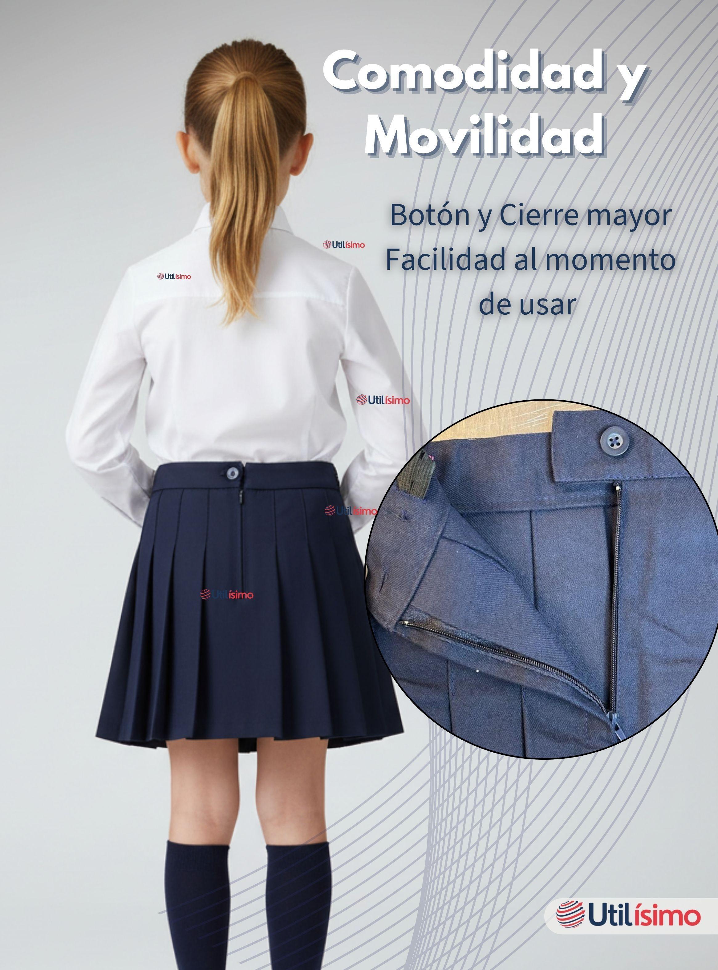 Falda Escolar Plisada Color Azul Niña-6