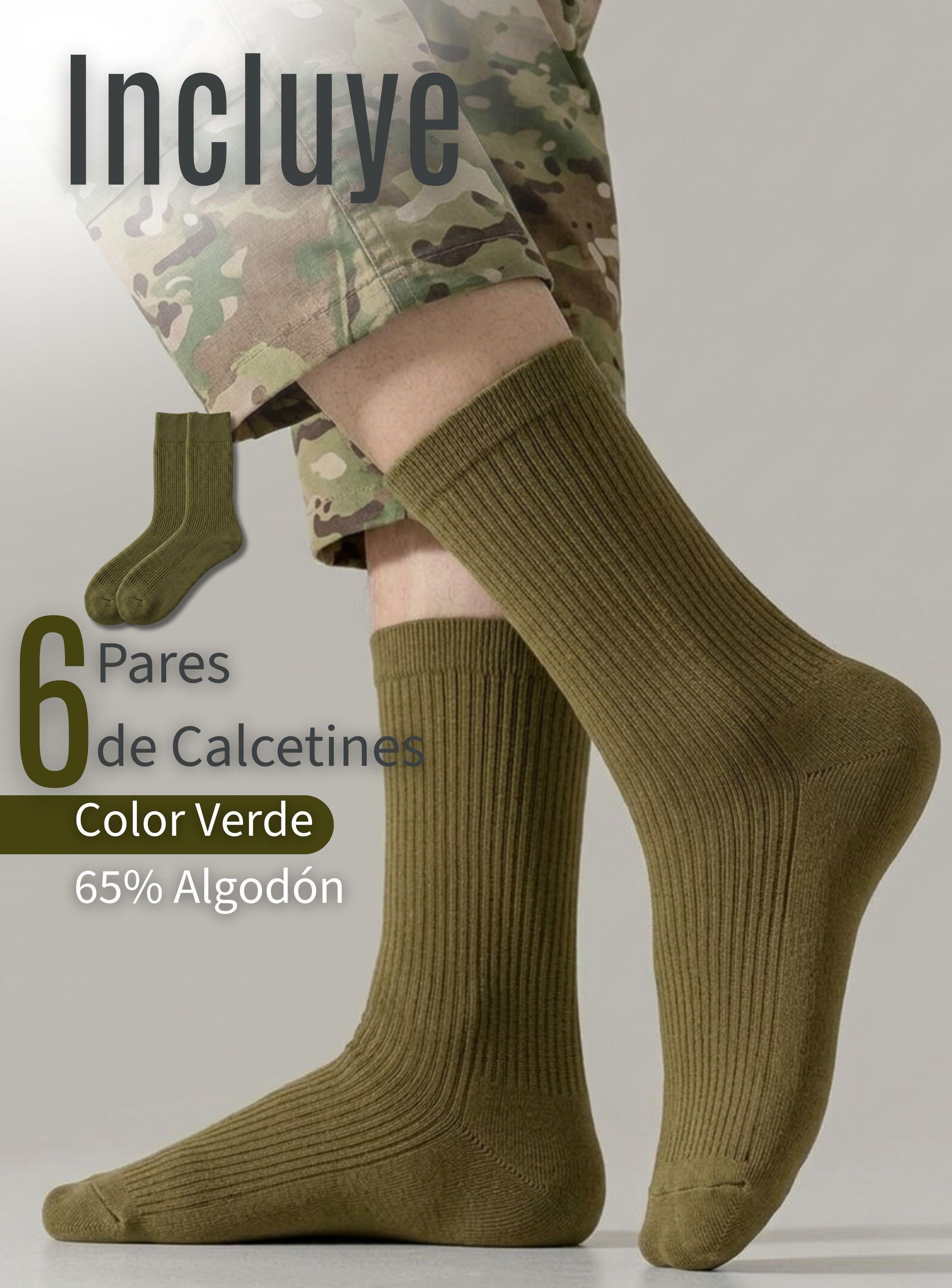 Pack 6 Pares Calcetines Carabineros Verde 65% de Algodón Uniformado Transpirable-2