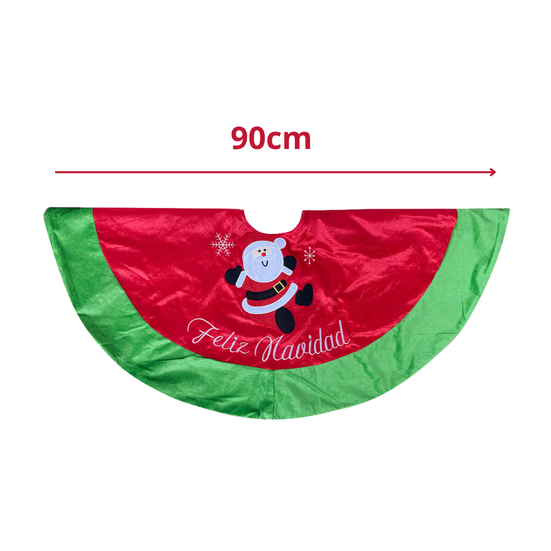 Faldón Pie De Árbol Navidad 90 cm Diámetro Estampado Santa Claus-2