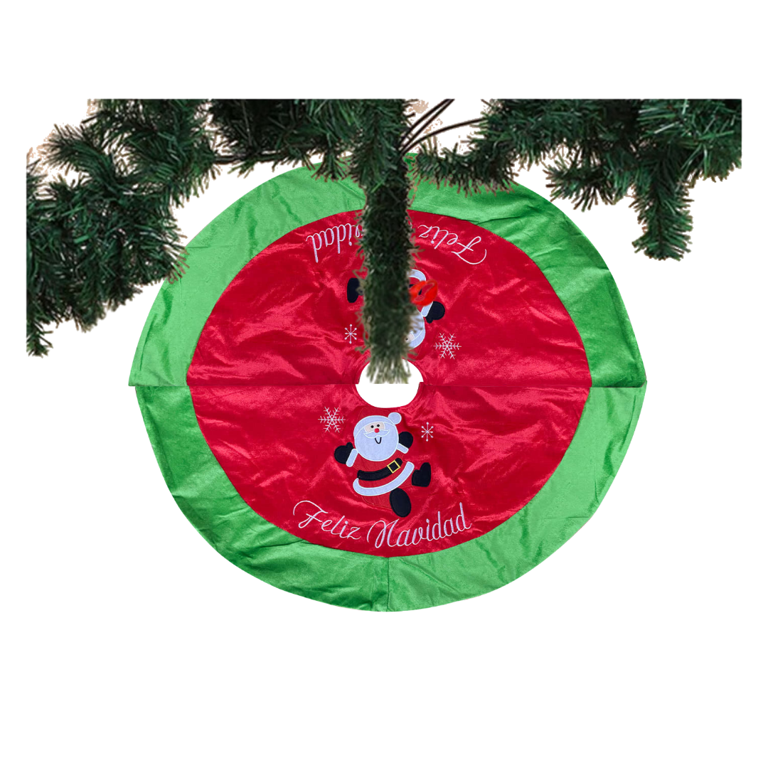 Faldón Pie De Árbol Navidad 90 cm Diámetro Estampado Santa Claus-3