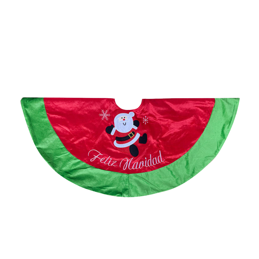 Faldón Pie De Árbol Navidad 90 cm Diámetro Estampado Santa Claus-4