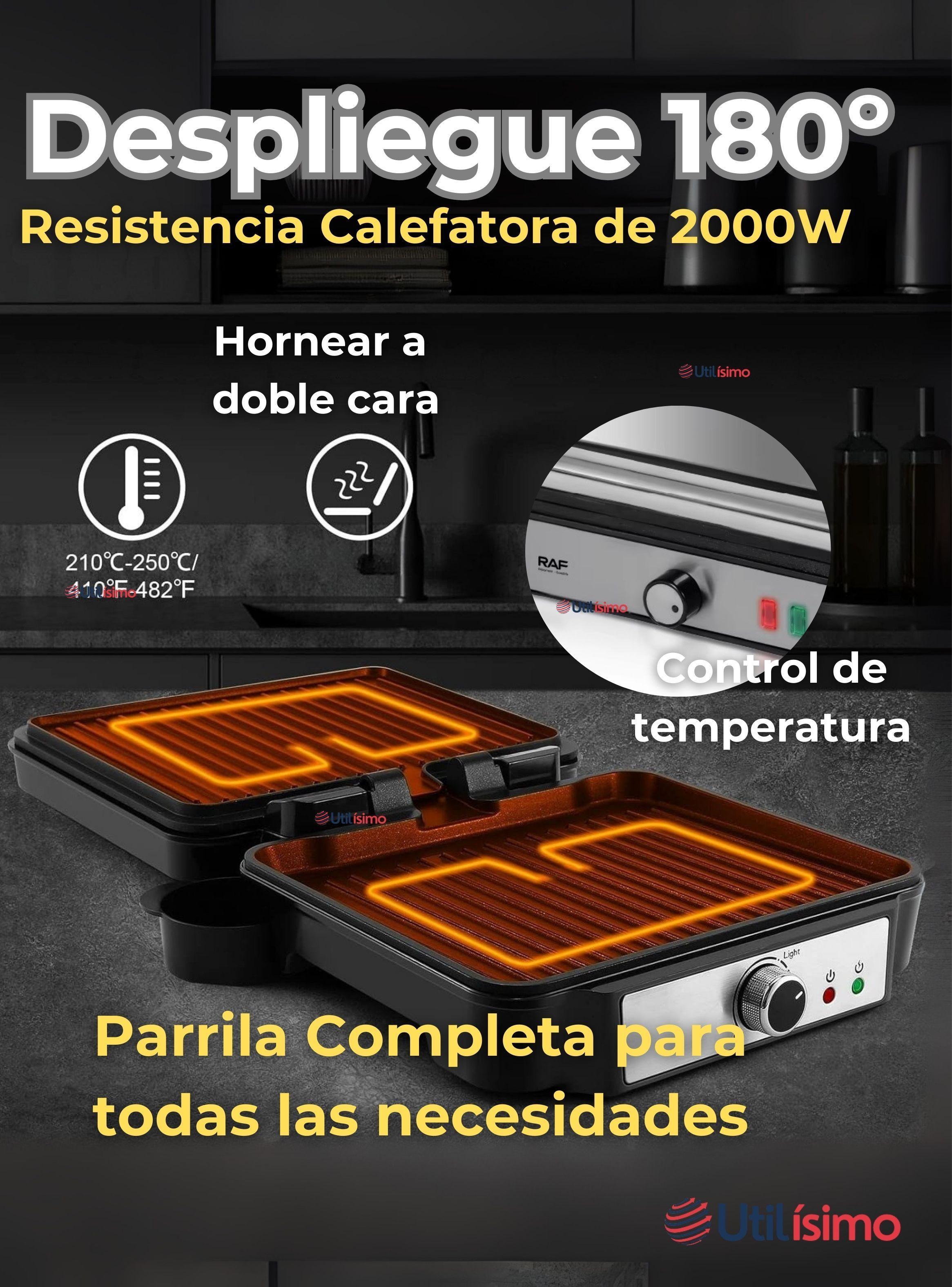 Plancha Parrillera Eléctrica 2000W Asadora Sandwichera Doble Cara Antiadherente-4