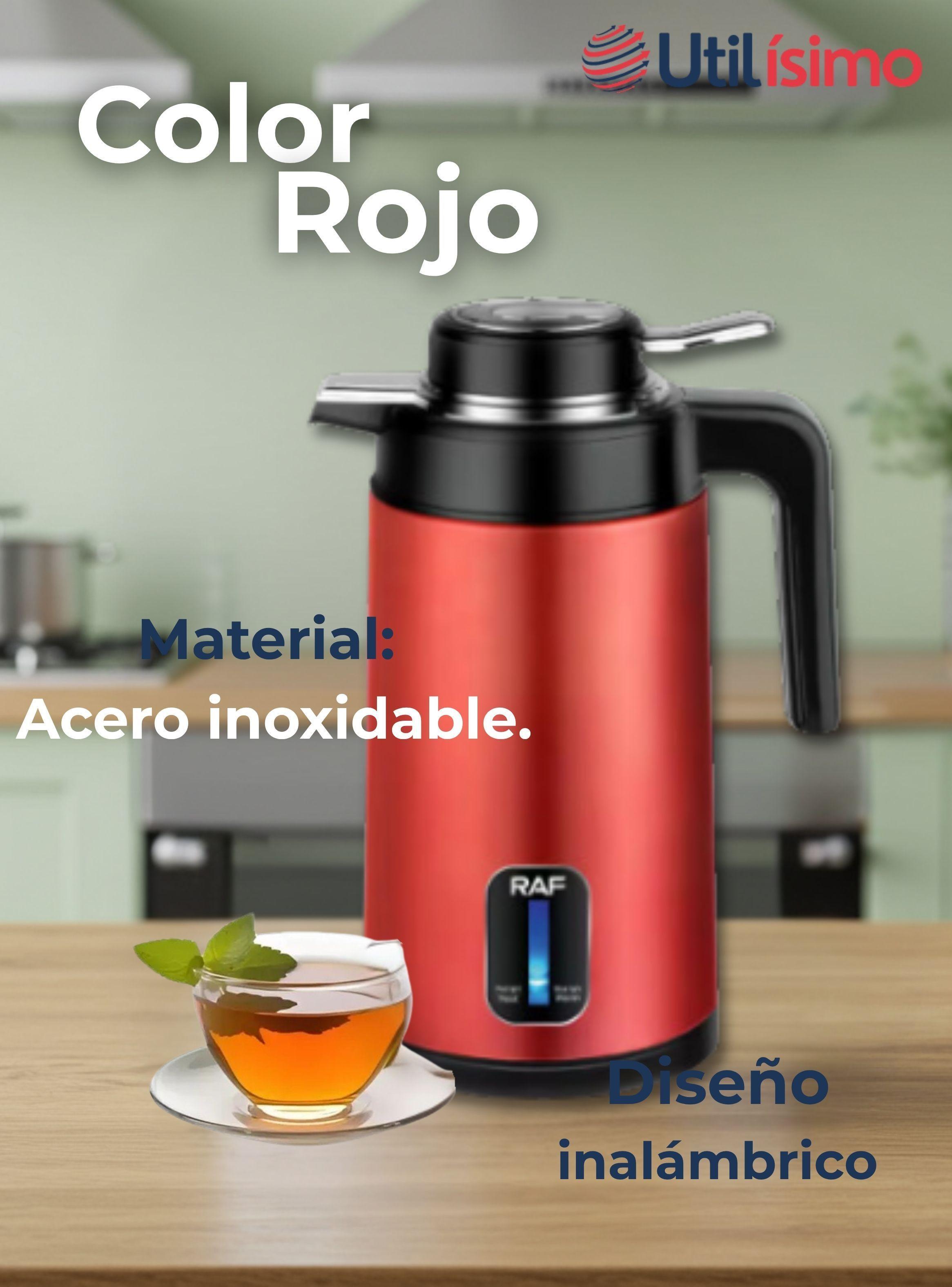 Termo Hervidor Eléctrico Acero Inoxidable 2 Litros Rojo-2
