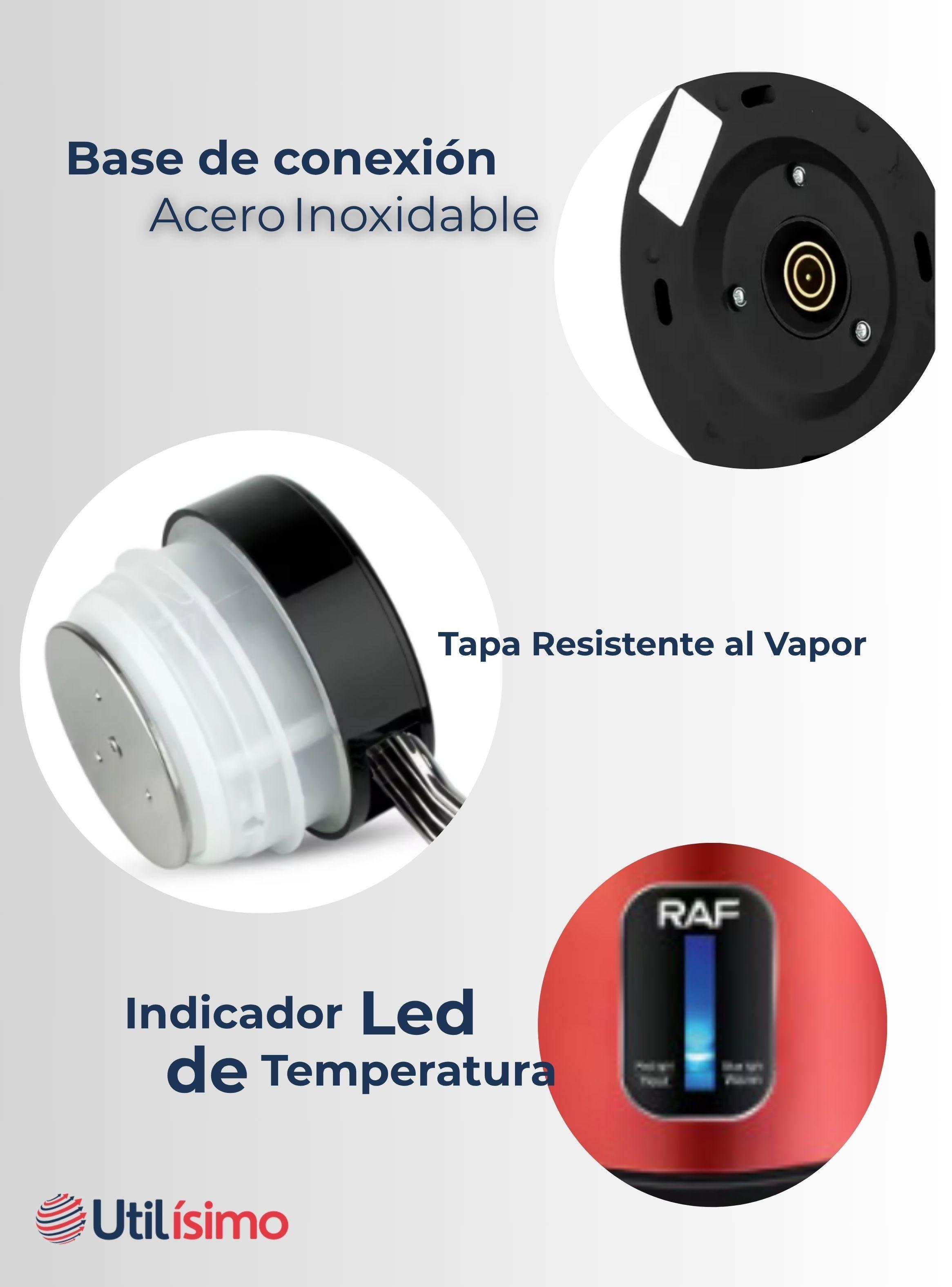 Termo Hervidor Eléctrico Acero Inoxidable 2 Litros Rojo-3