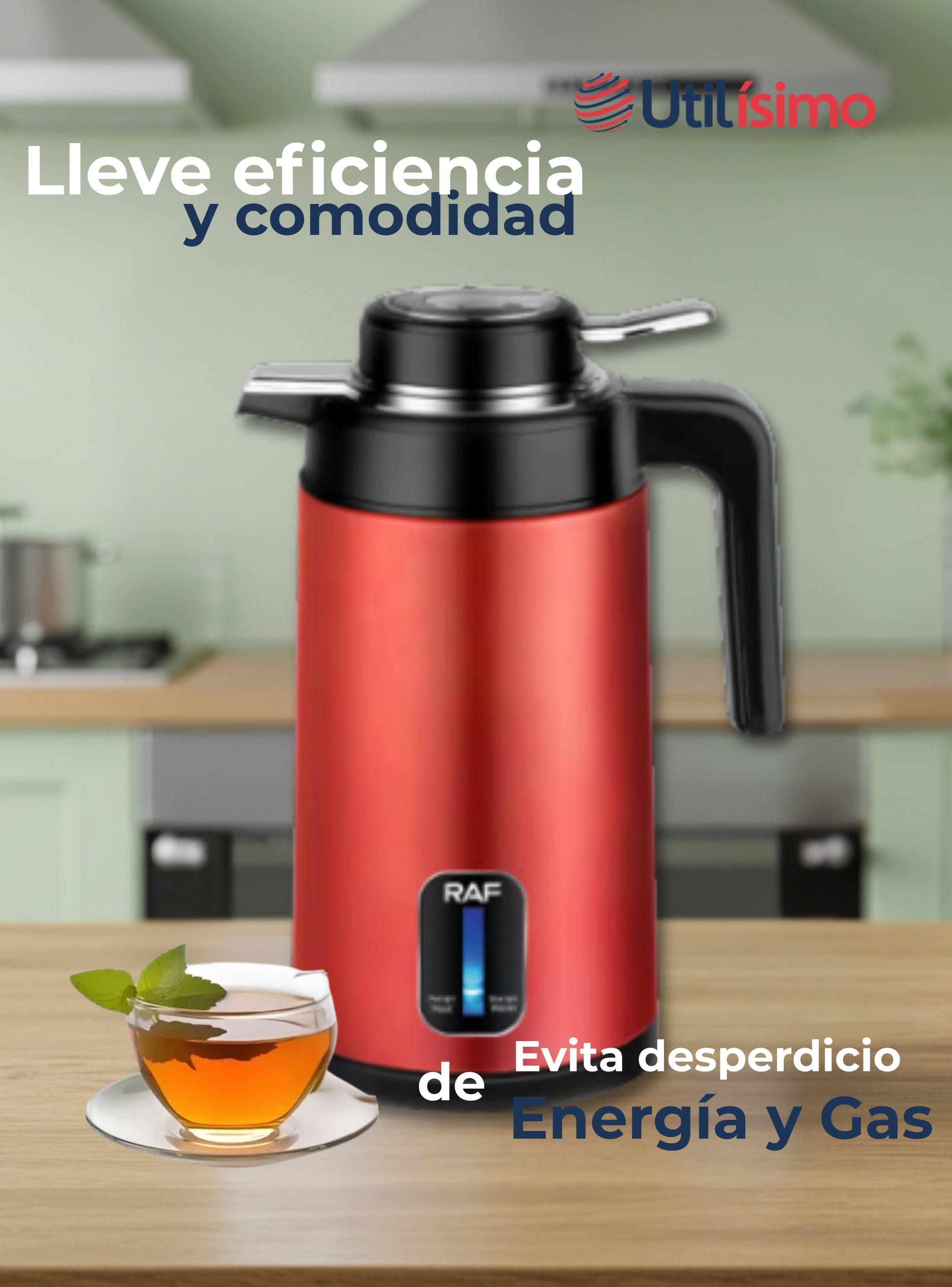 Termo Hervidor Eléctrico Acero Inoxidable 2 Litros Rojo-4