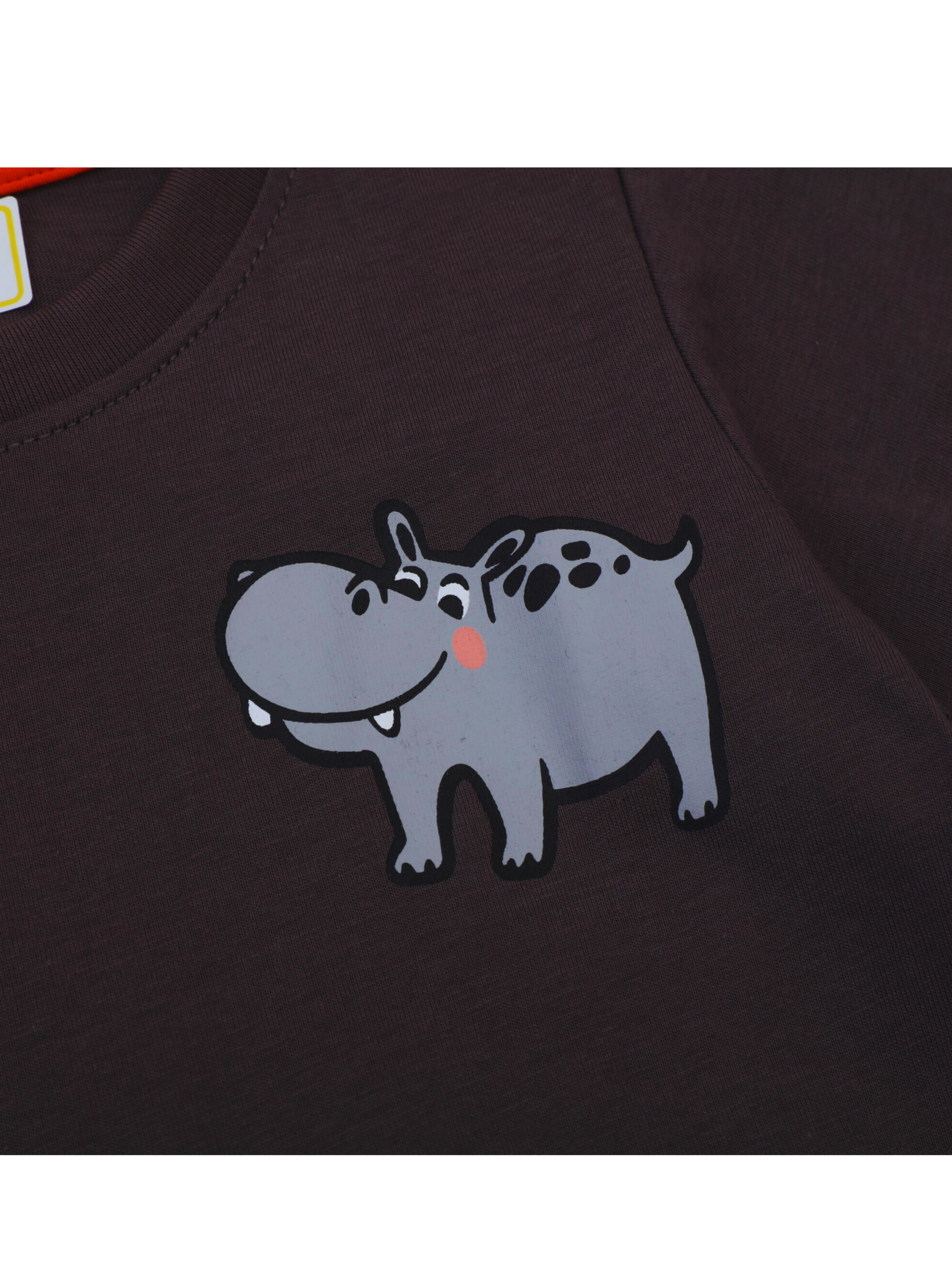 Polera Niño Algodón Manga Corta Jump Kids Hipopótamo Divertido-3