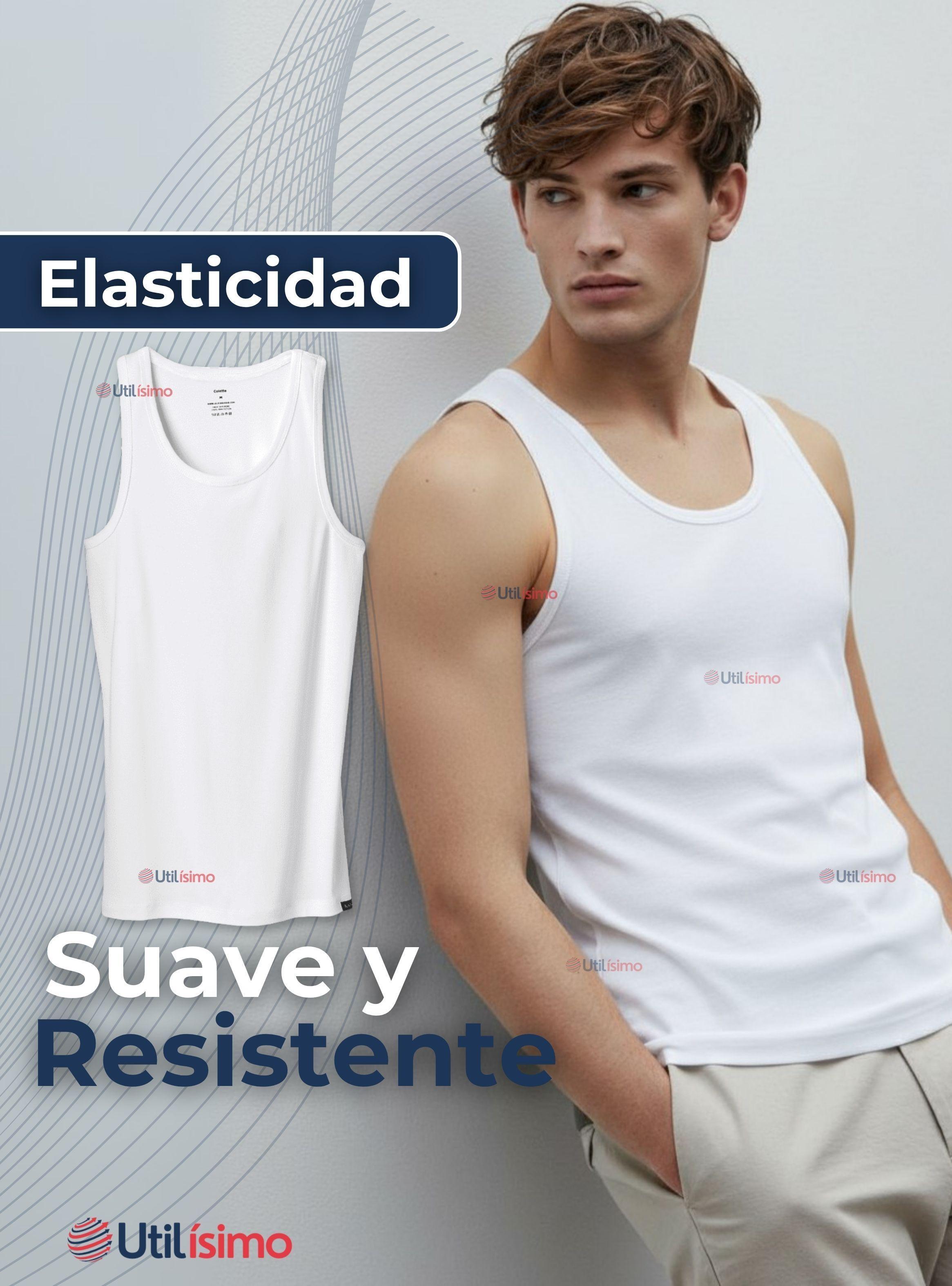 Camiseta Sin Manga Básica Suave 100% Algodón Blanco Niño y Juvenil-6