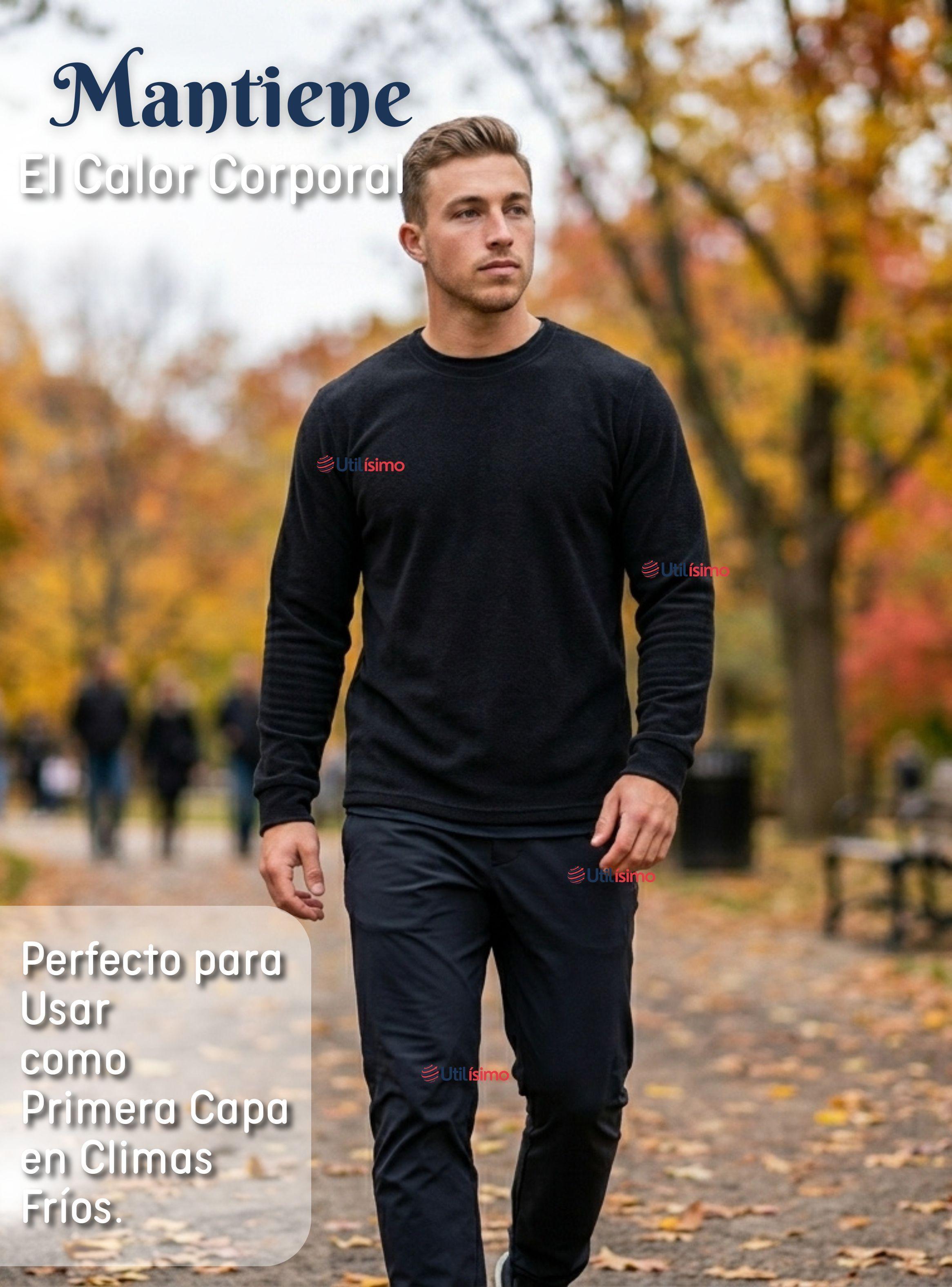 Pack 6 Camisetas Poleras Algodón Primera Capa Manga Largas Hombre Cuello Redondo-5