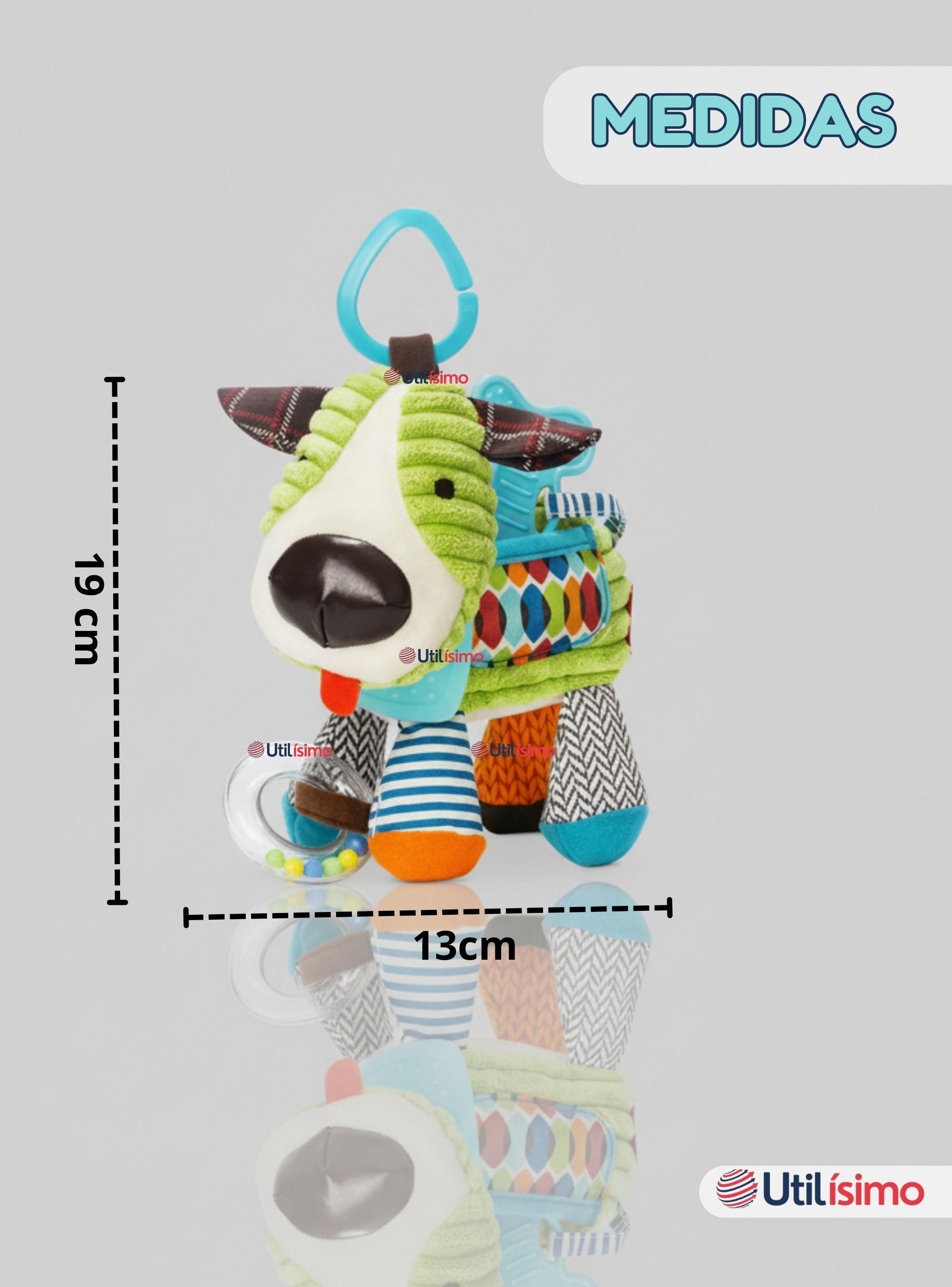 Juguete Peluche Animales Sensorial Con Mordedor Y Sonajero Diseño Perrito Niña y Niño-3