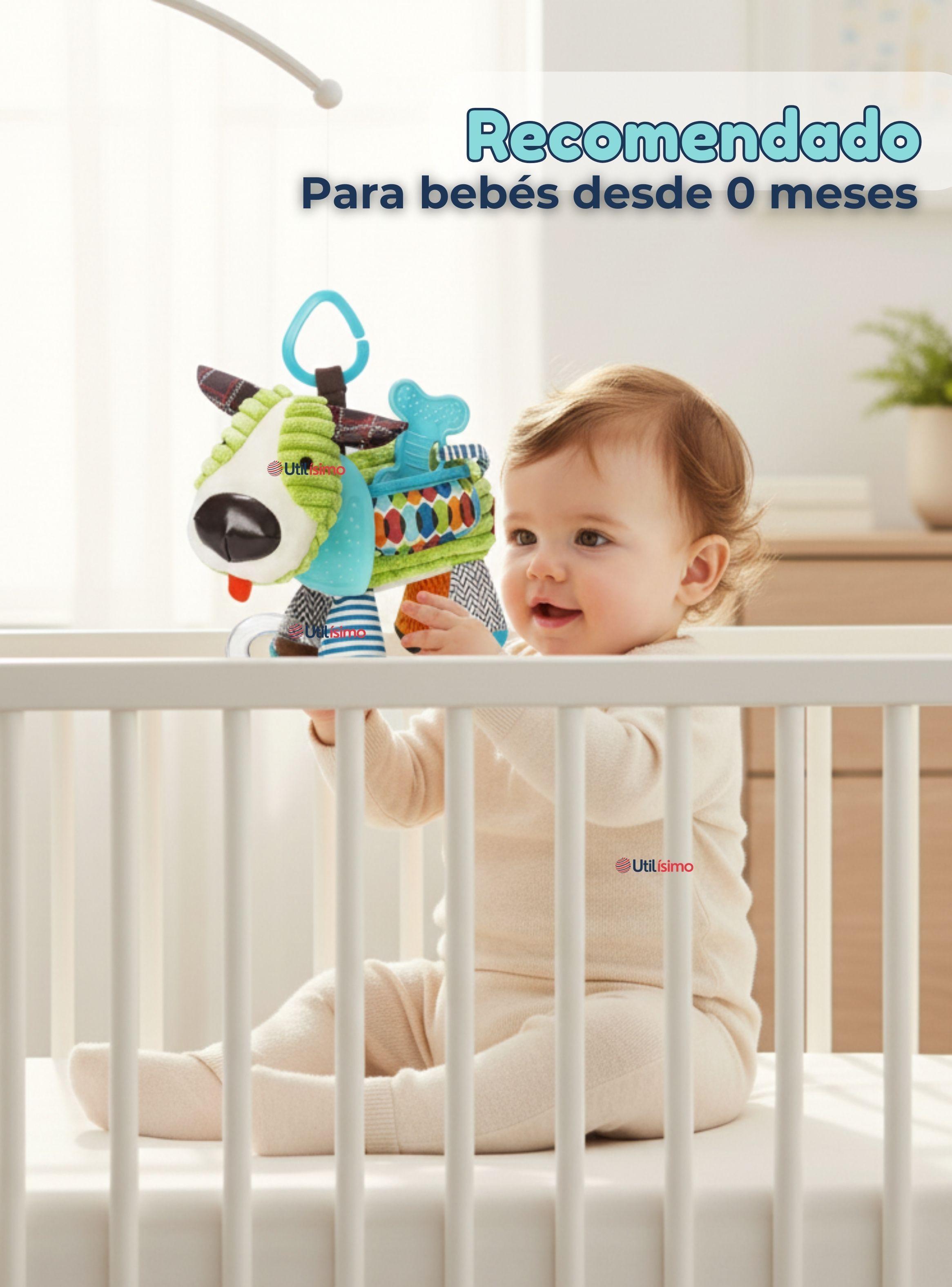 Juguete Peluche Animales Sensorial Con Mordedor Y Sonajero Diseño Perrito Niña y Niño-4