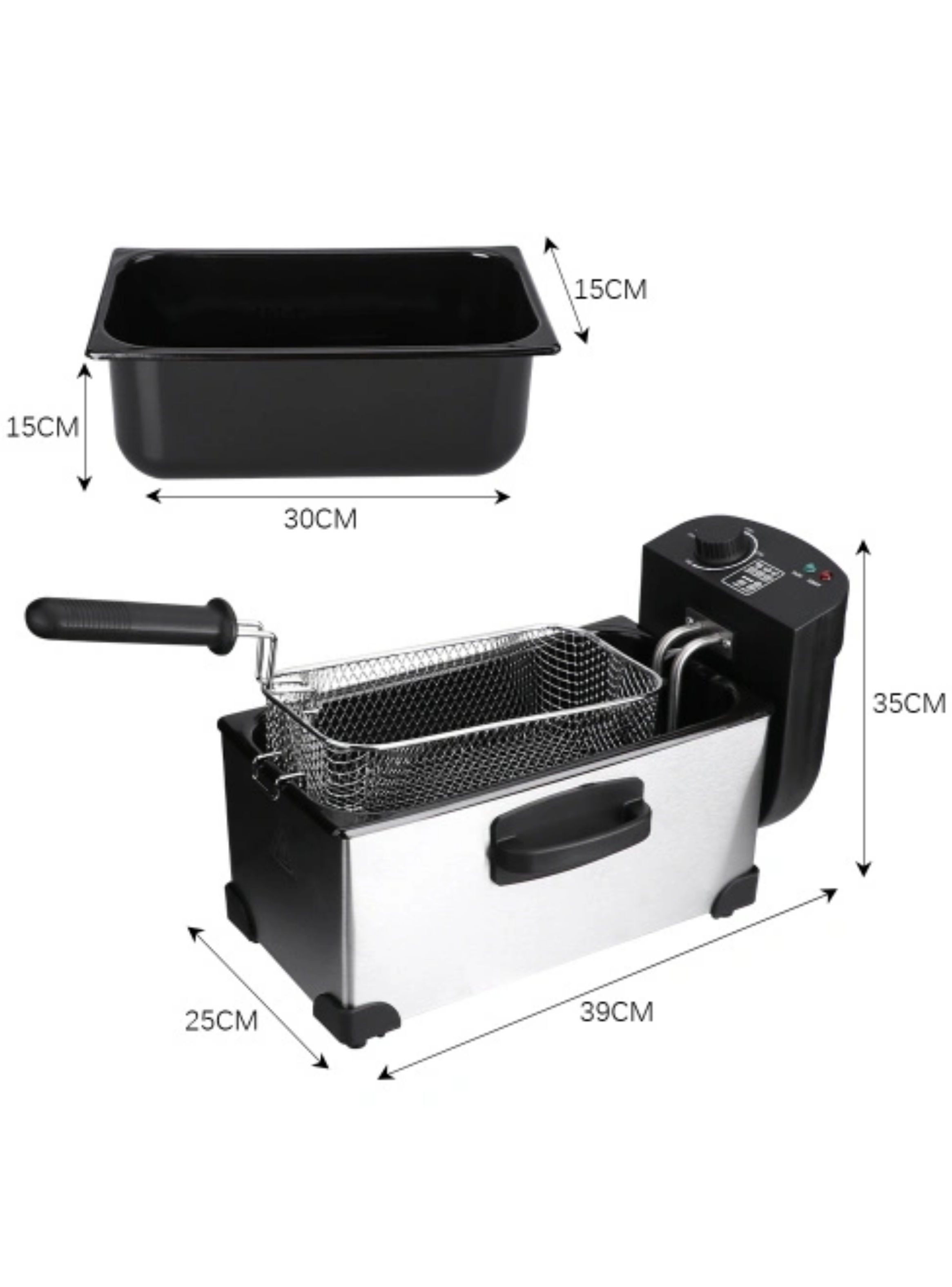 Freidora Eléctrica Con Indicador De Luz Tanque 3.5 L-2