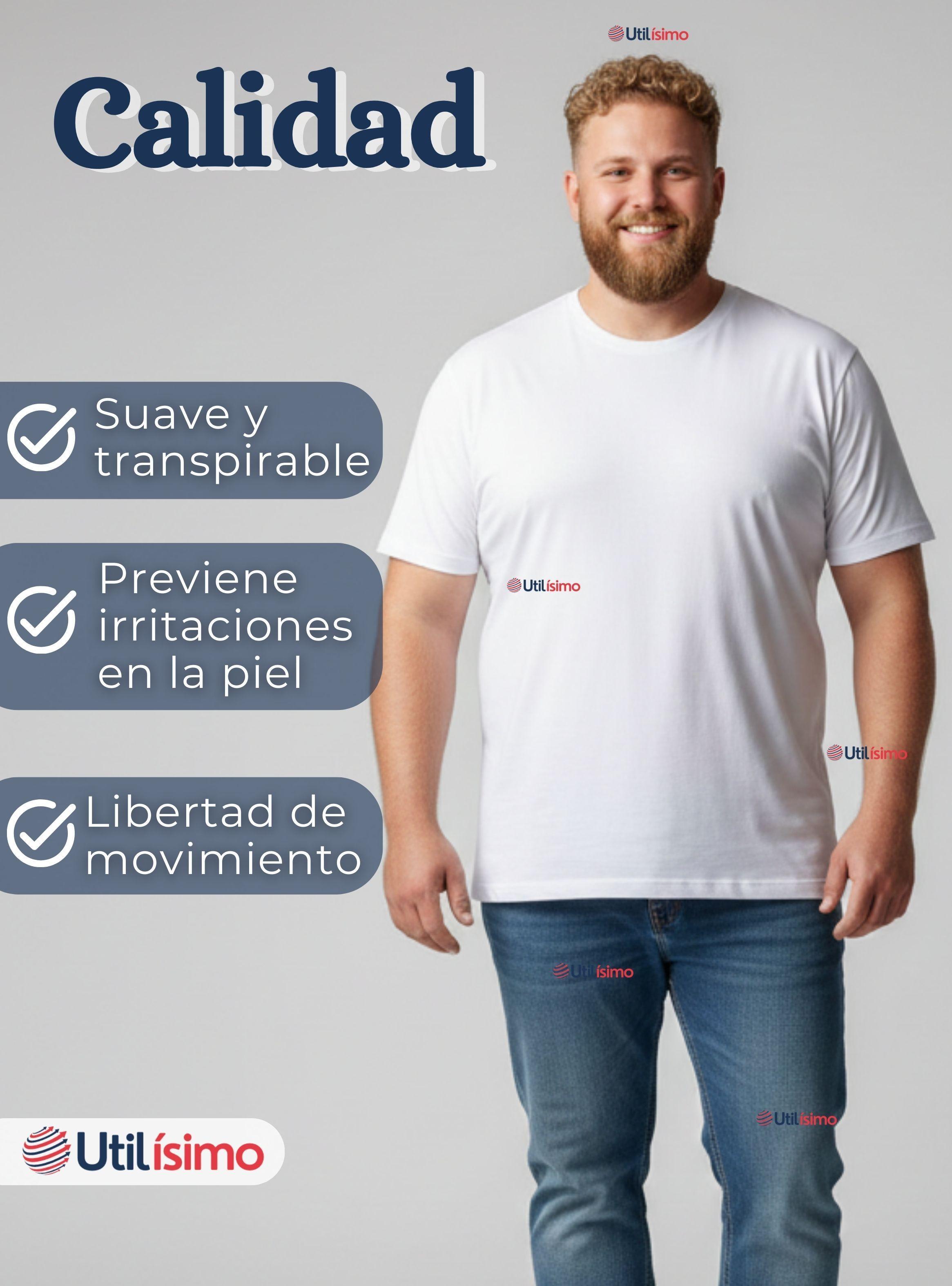 Pack 3 Camisetas Poleras 100% Algodón Básica Lisa Elástica Hombre Color Blanco-6