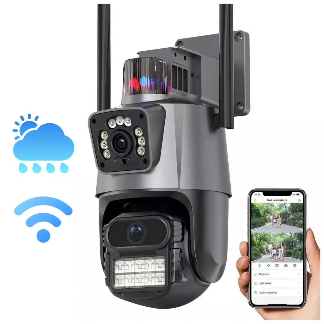 Cámara Domo Wifi Doble Lente Full Hd Alarma Seguimiento Hcl-0