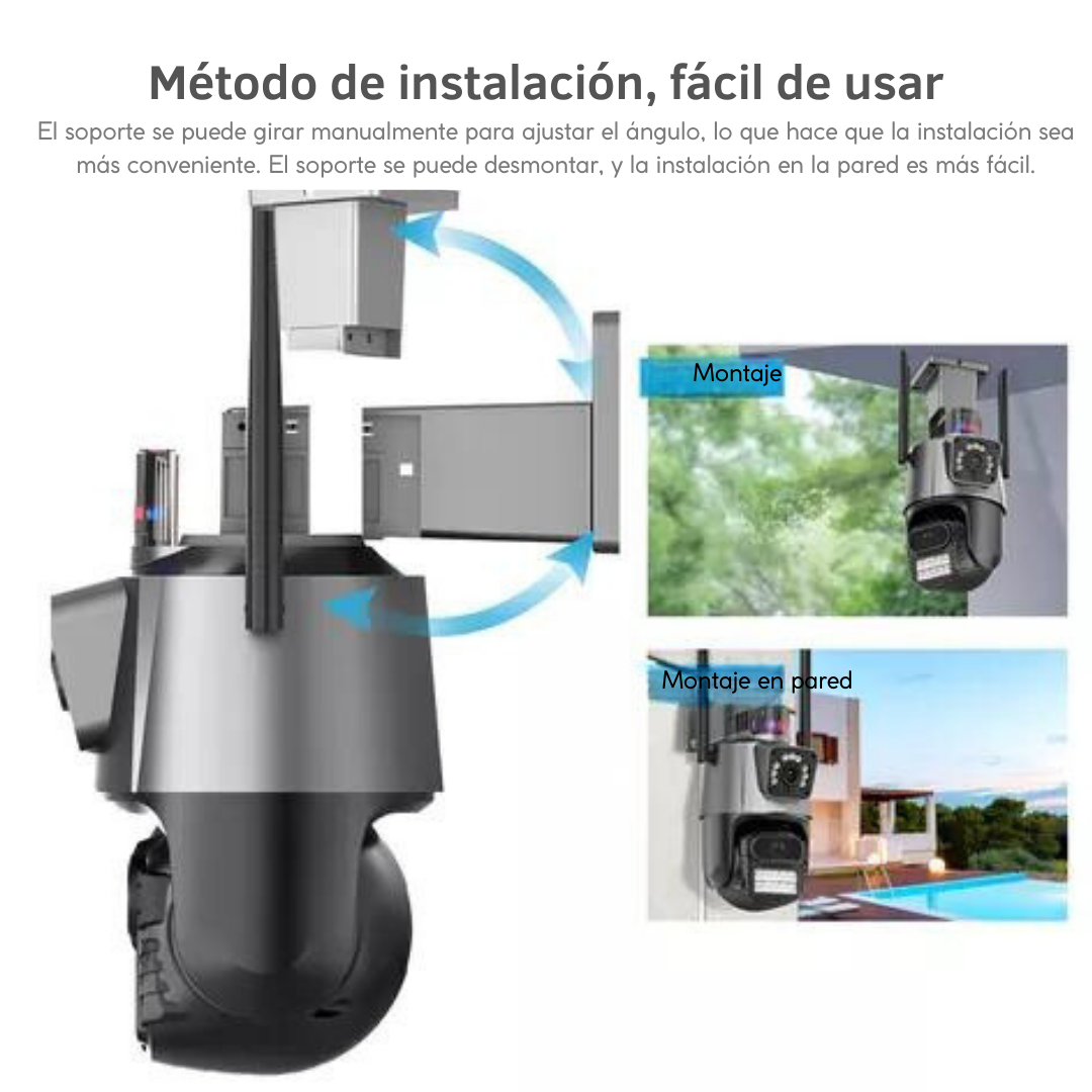 Cámara Domo Wifi Doble Lente Full Hd Alarma Seguimiento Hcl-5