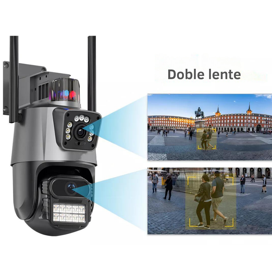 Cámara Domo Wifi Doble Lente Full Hd Alarma Seguimiento Hcl-6