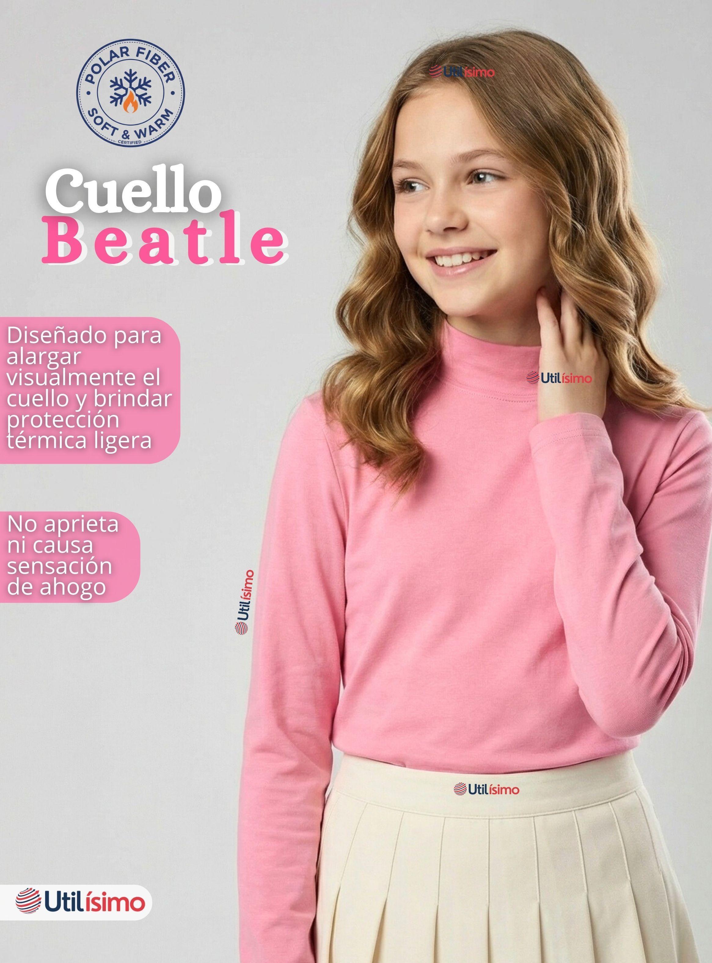 Polera Camiseta Polar Primera Capa Cuello Beatle Colores Surtido Niñas-4