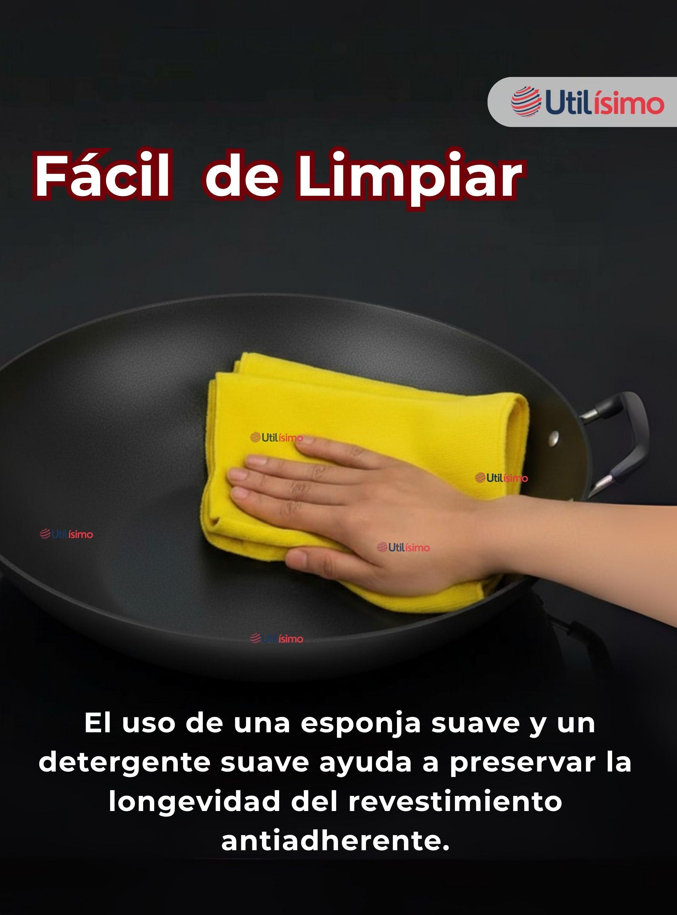 Wok Chino de Acero Inoxidable Antiadherente 34cm Negro-5