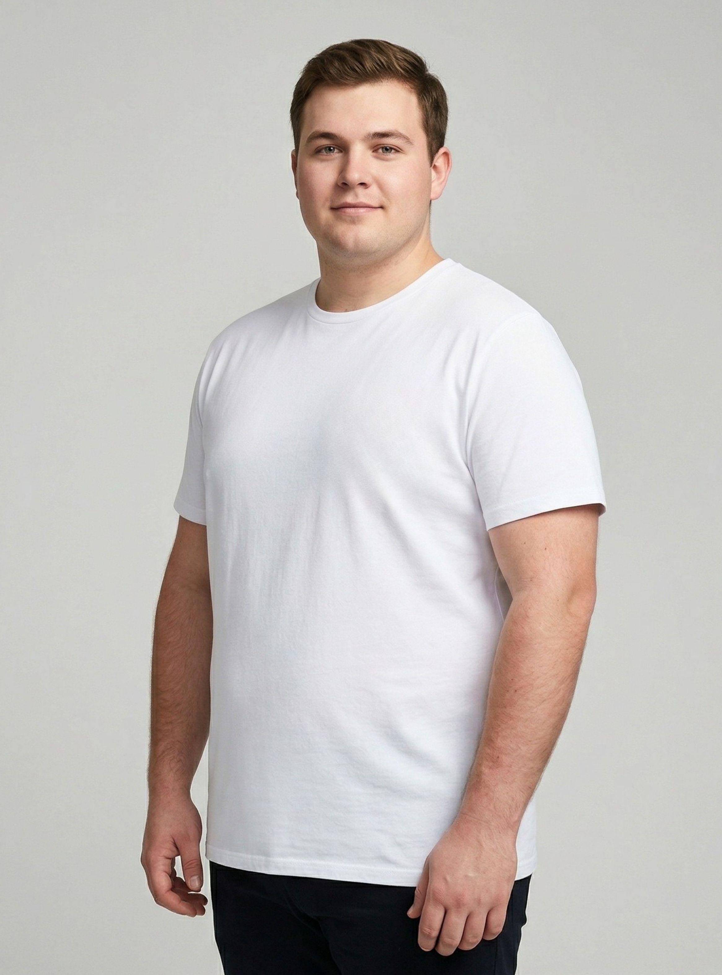 Pack 3 Camiseta Polera Algodón Primera Capa Manga Corta Blanco Hombre-0