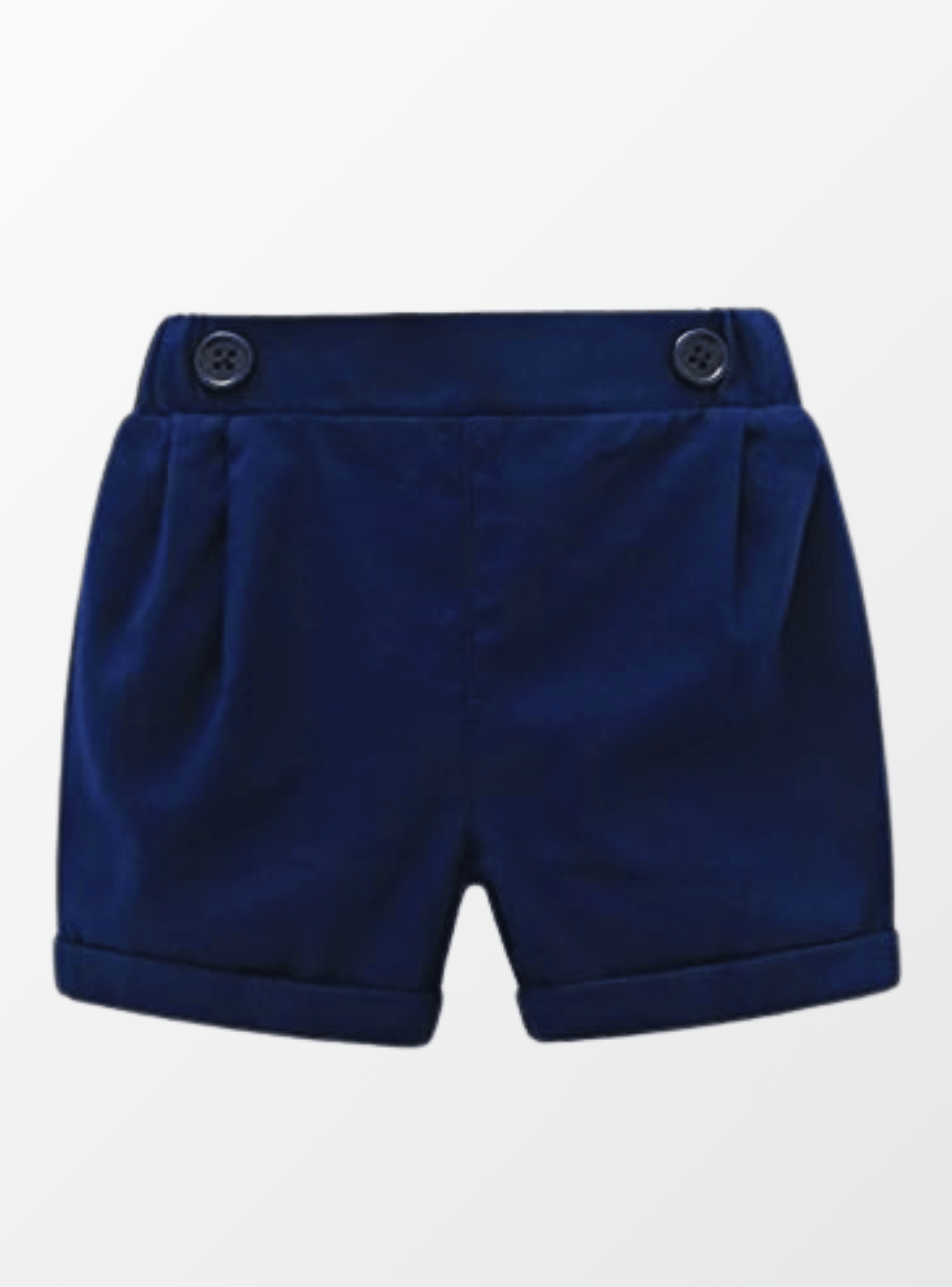 Conjunto de Vestir Niño Bebe Body Estilo Camisa y Pantalón Corto 6 a 24 Meses Rayas azules-3