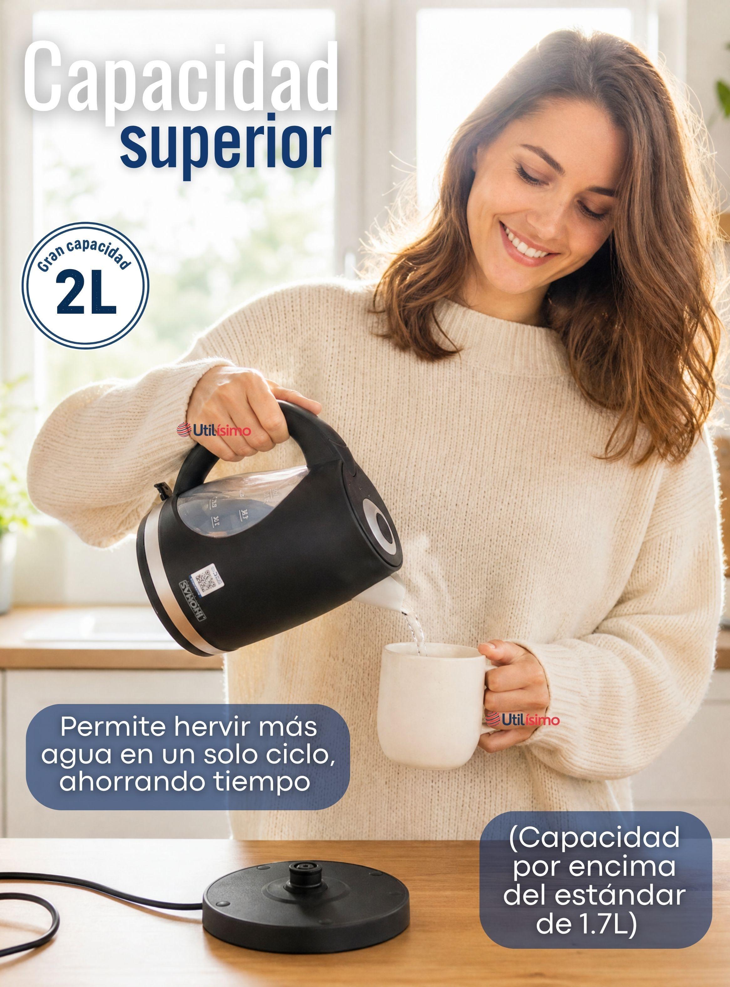 Hervidor Eléctrico Thomas 2 Litros Alta Potencia Tecnologia Alemana Negro-5