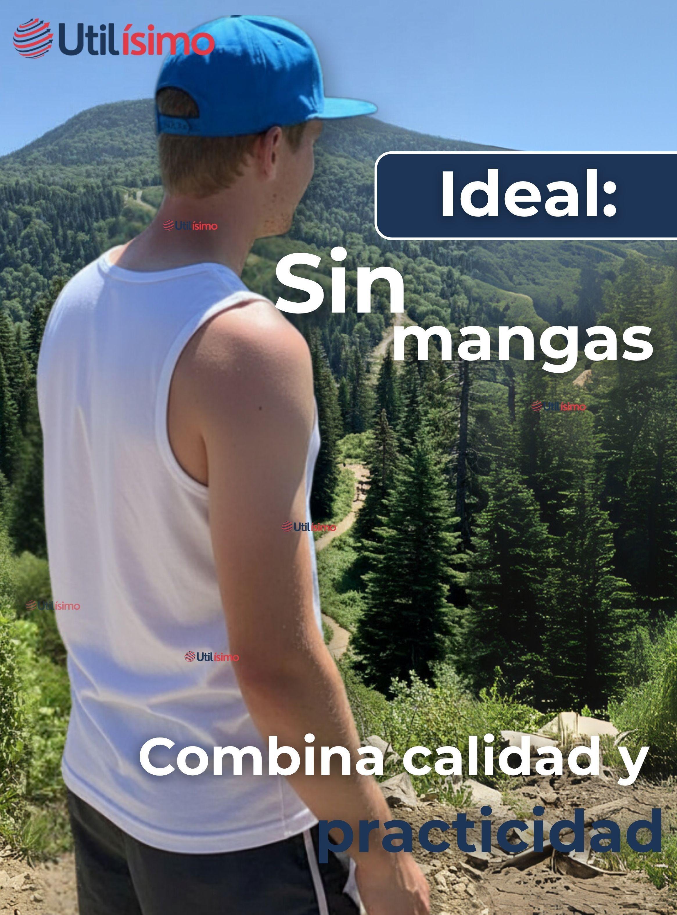 Camiseta Sin Manga Básica Suave 100% Algodón Color Blanco Niño Juvenil y Hombre-5