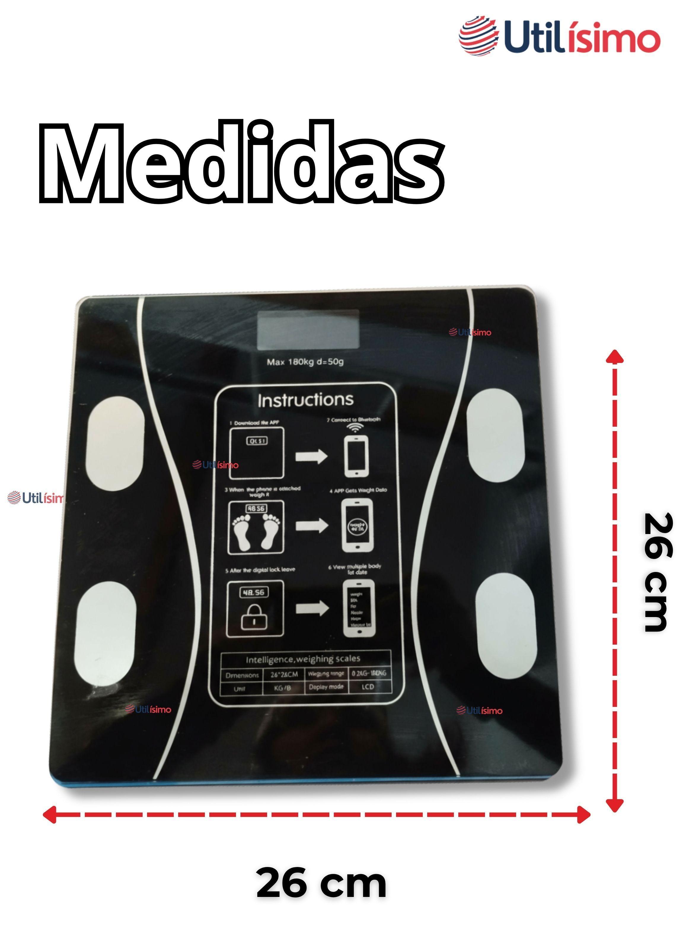 Balanza Pesa Digital Inteligente con App de Bluetooth Báscula Recargable-3