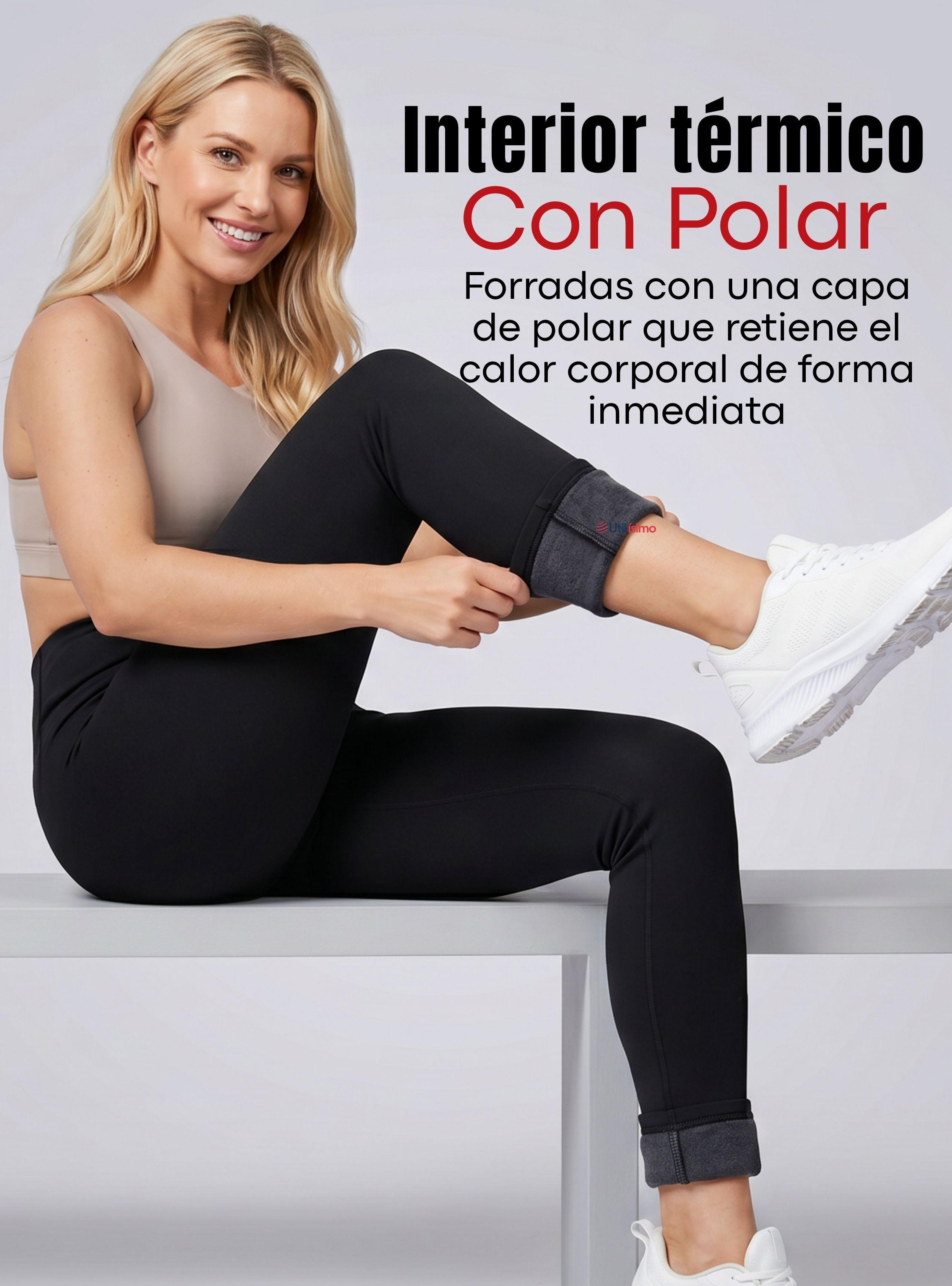 Calza Polar Con Chiporro Térmica de Mujer Elasticada Negra-5
