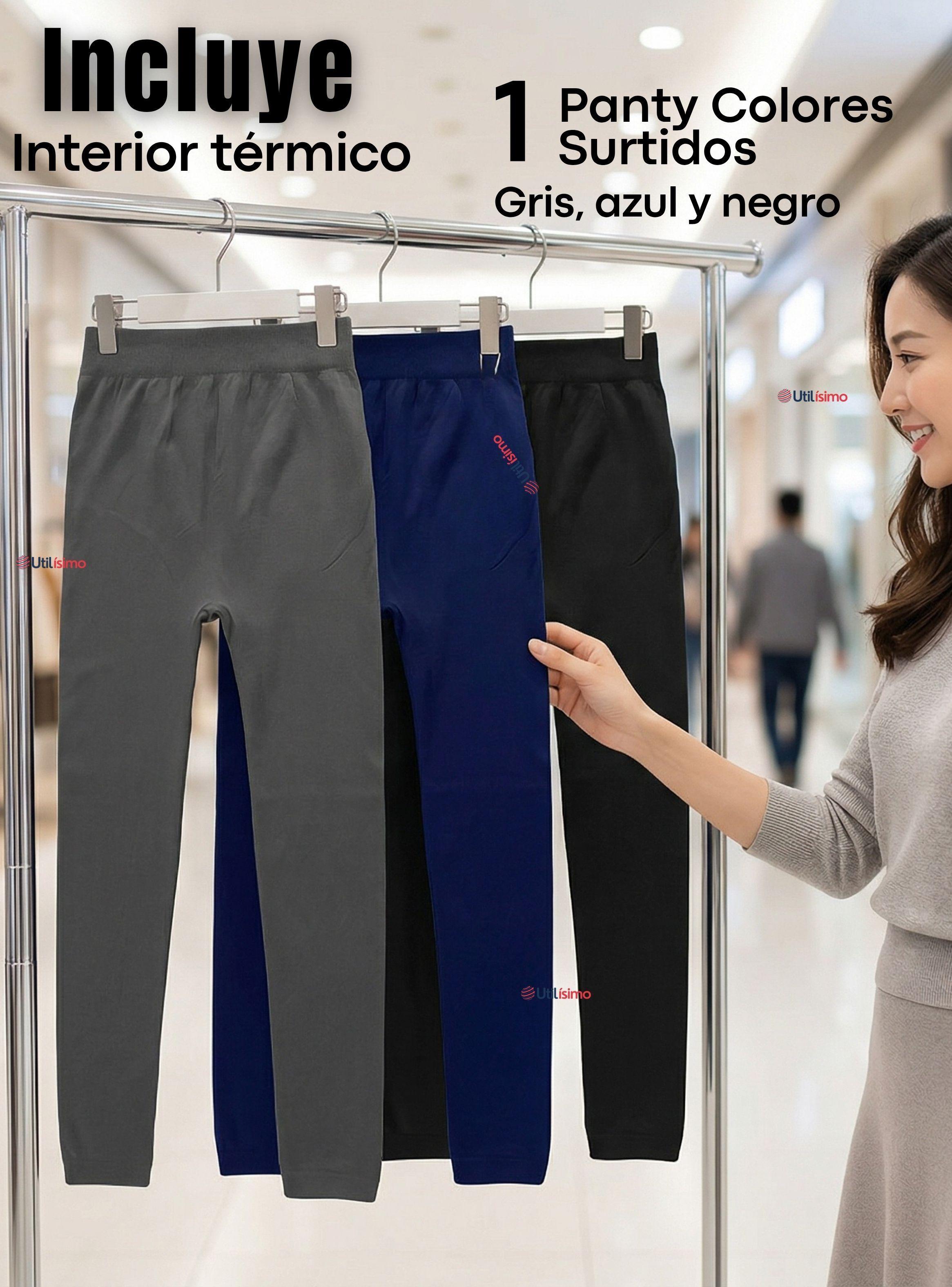 Calza Lola Reductora Mujer Sin Costura Tiro Alto Interior Con Polar-2