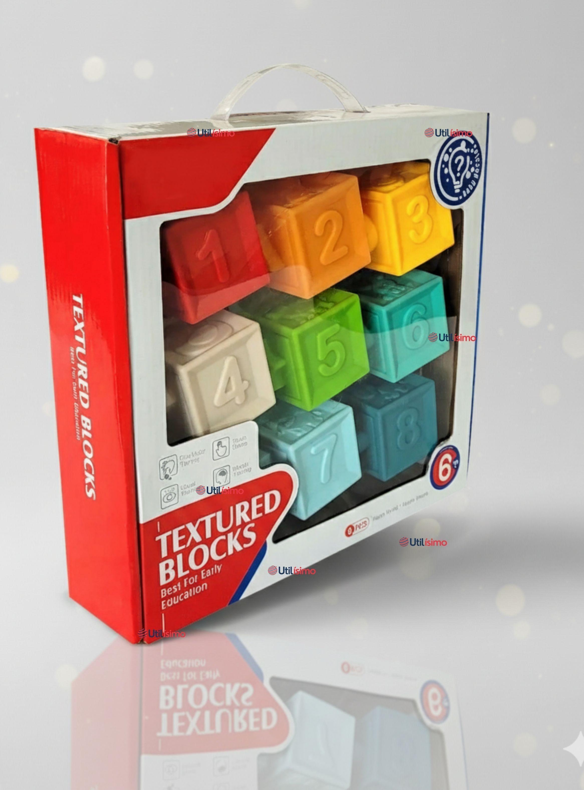 Set de 8 Bloques Sensoriales De Silicona Con Números Juguete para Bebé-0