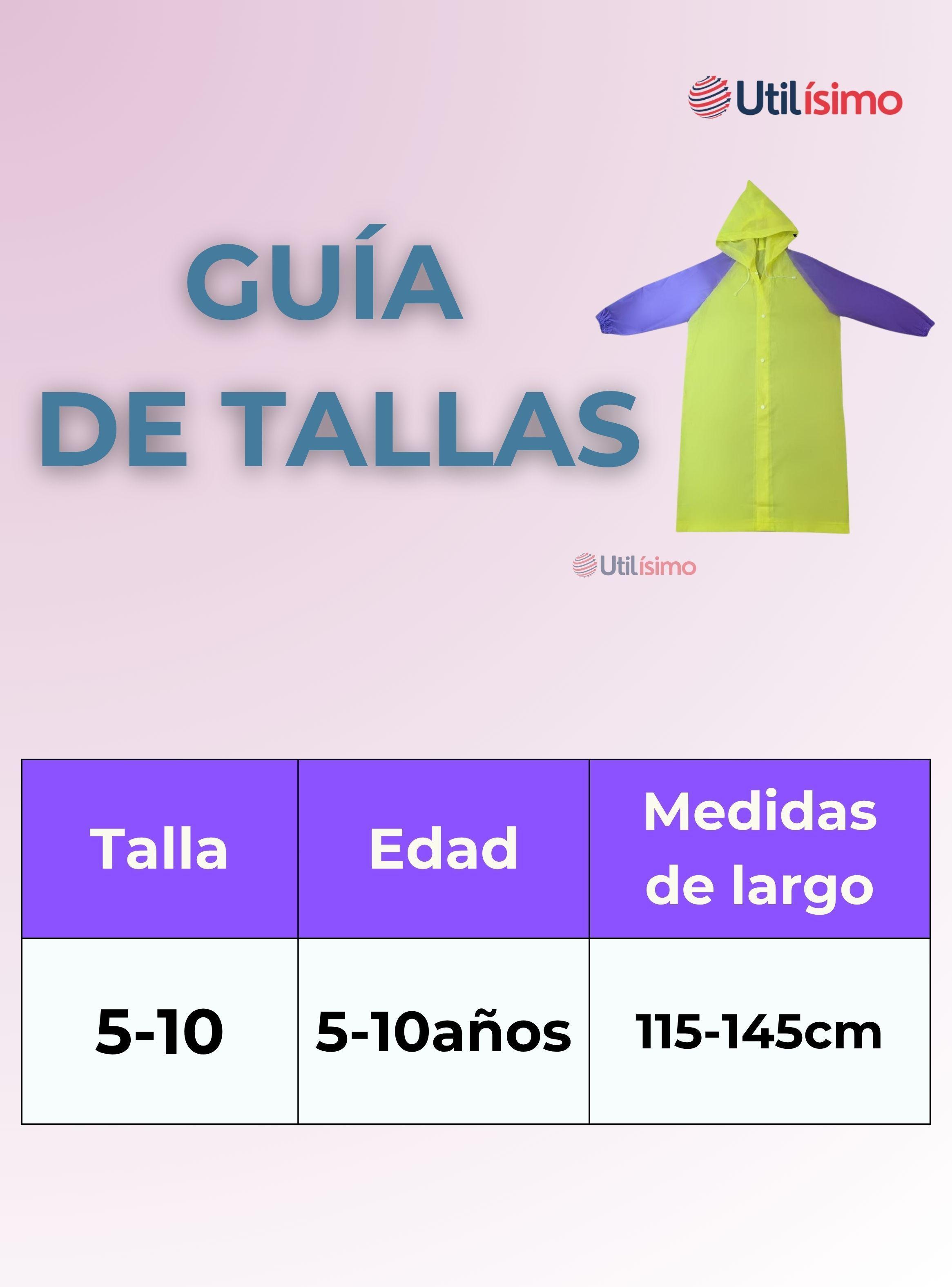 Poncho Niña Impermeable Rosado con Gris -2