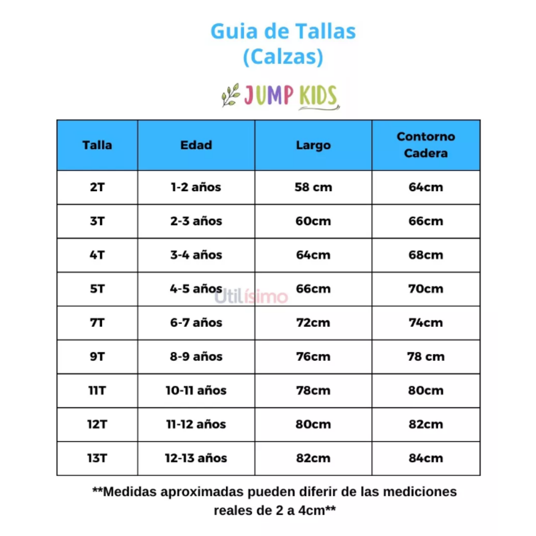 Calza Niña Negro Algodón y Lycra Jump Kids-3